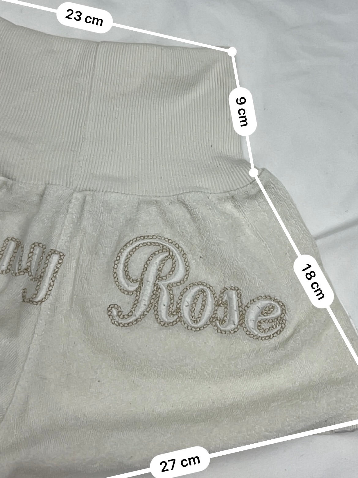 White low rise velvet mini short (XS/S)