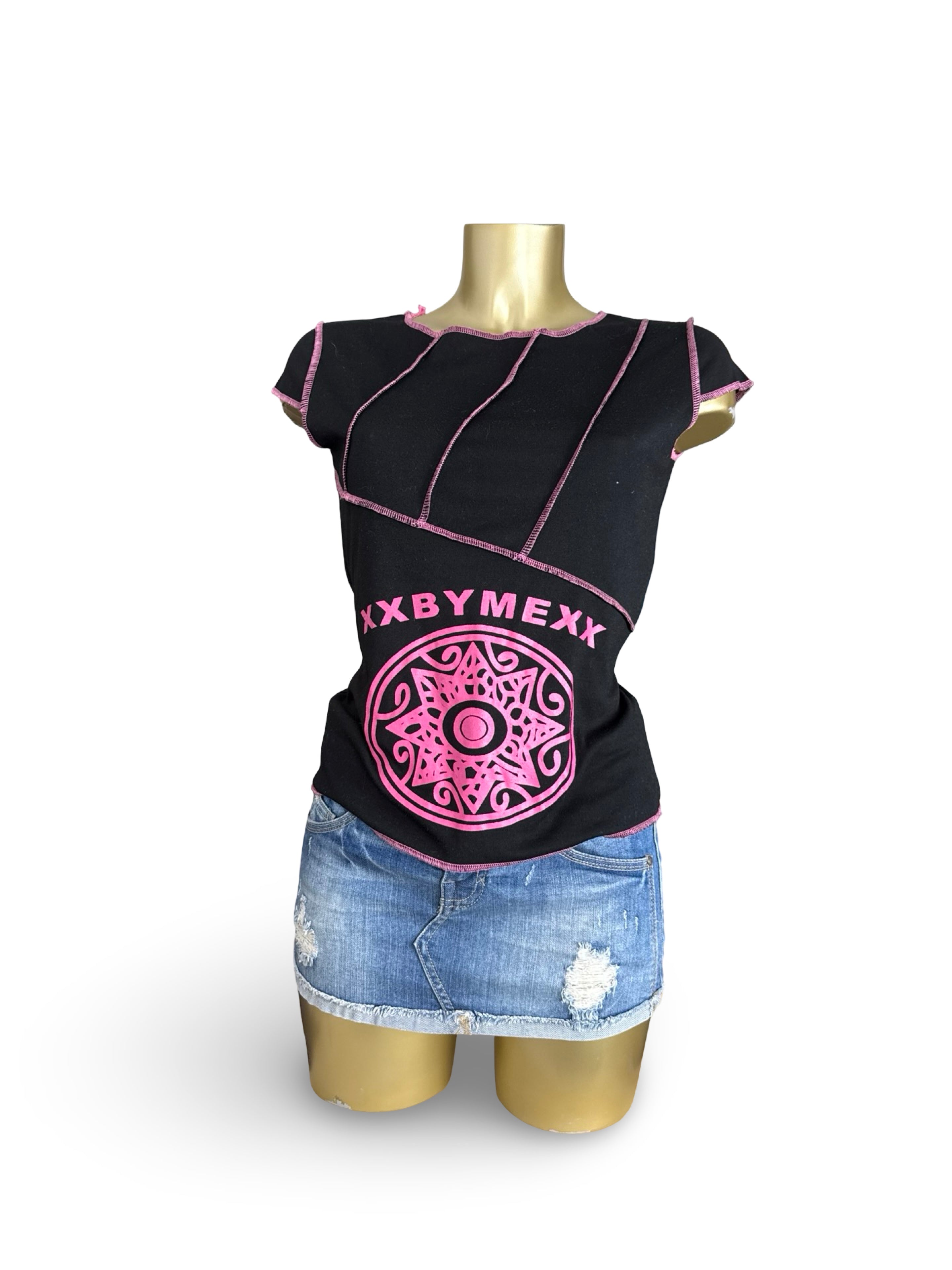 Black & pink cotton tee (XL)