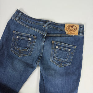 Blue denim low rise skinny pants (M)