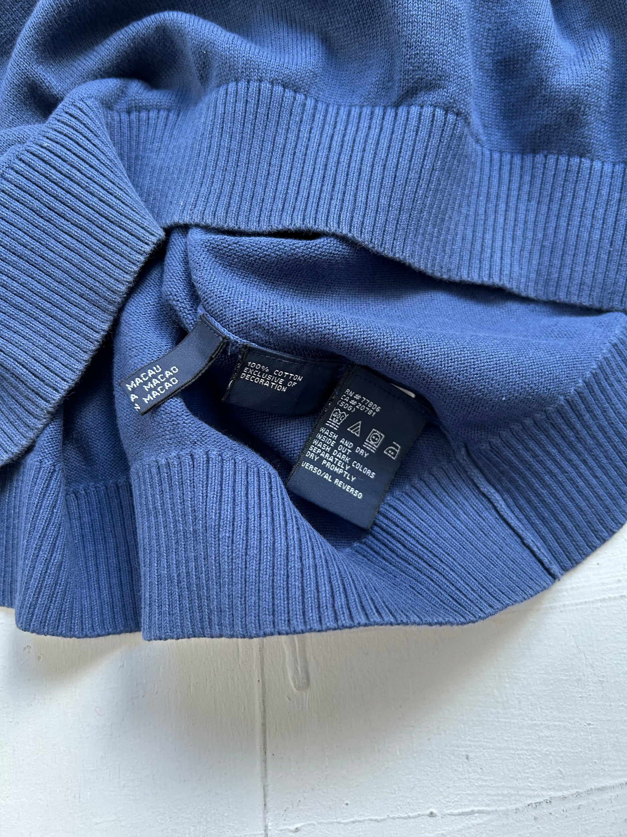 Blue 100% cotton 90s jumper (XL)