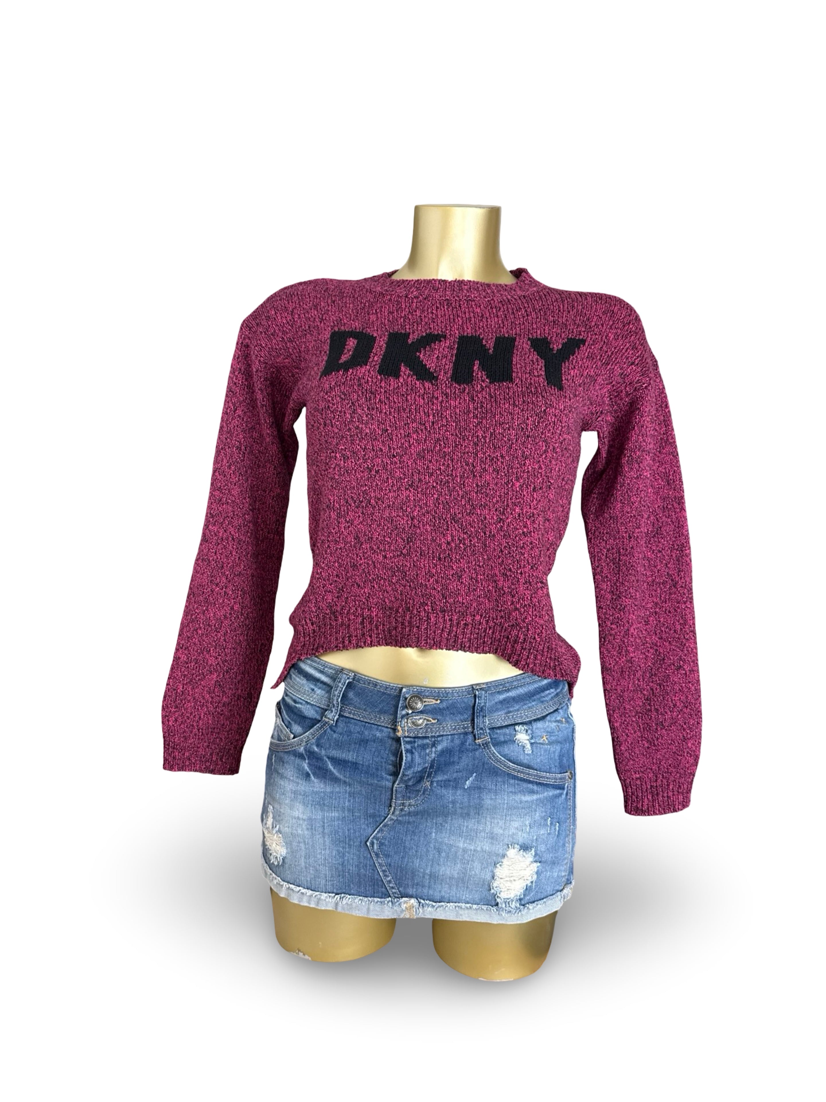 Purple spell out logo jumper (L)