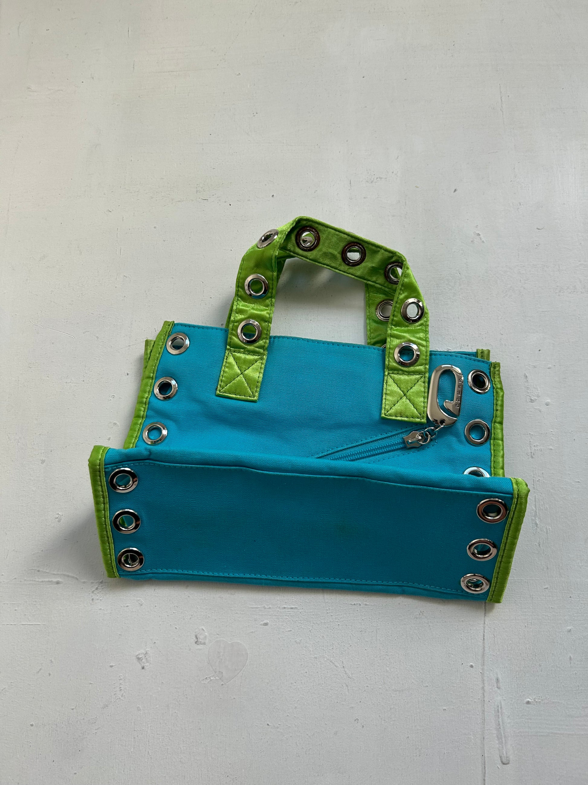 Blue & green monogram mini handbag