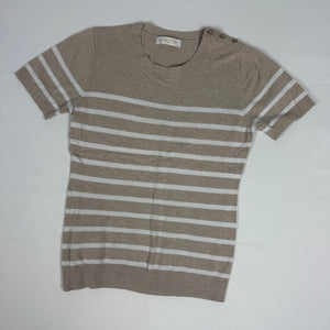Beige striped short sleeves jumper (M)