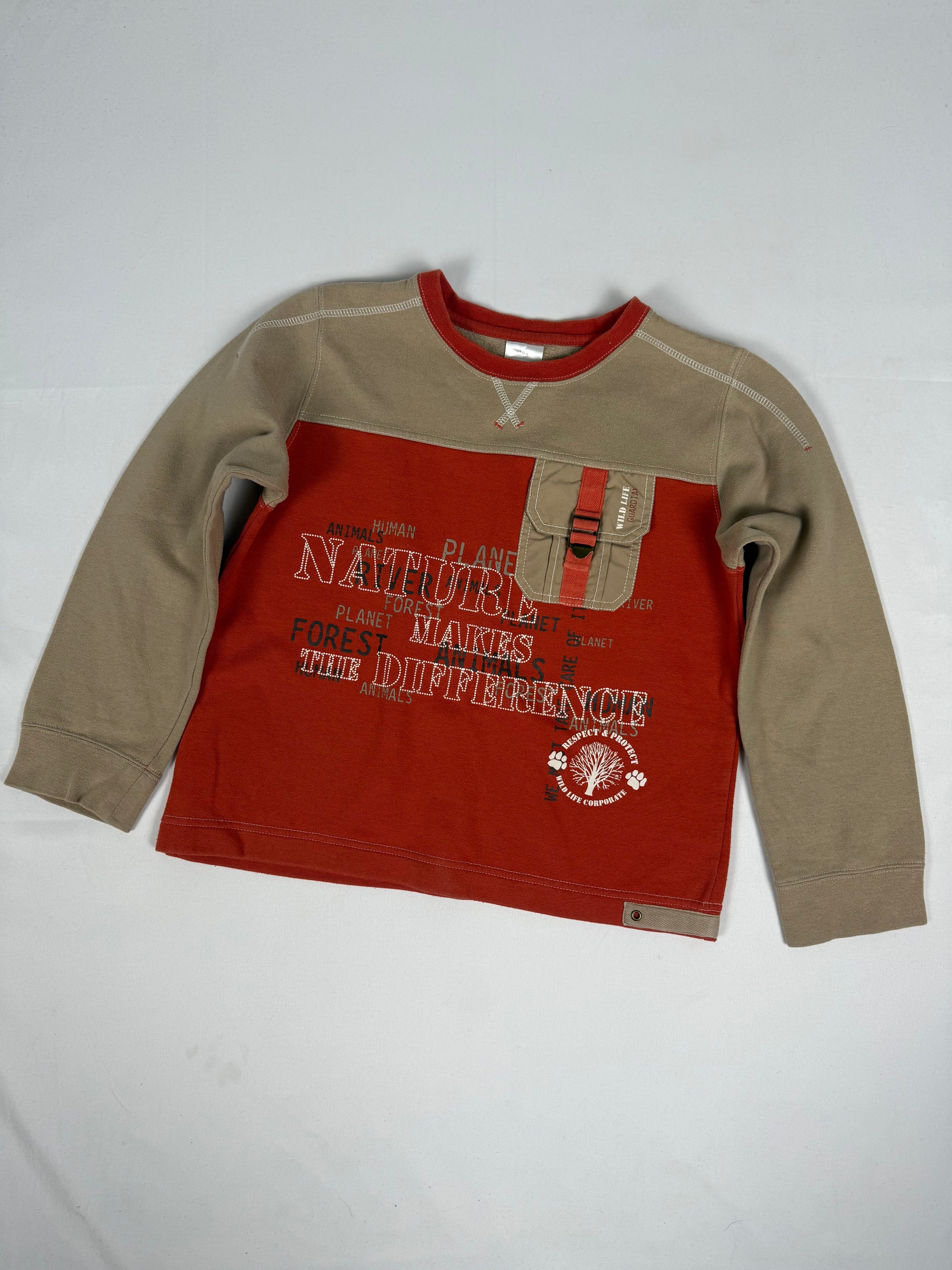 Beige graphic sweatshirt (XS)