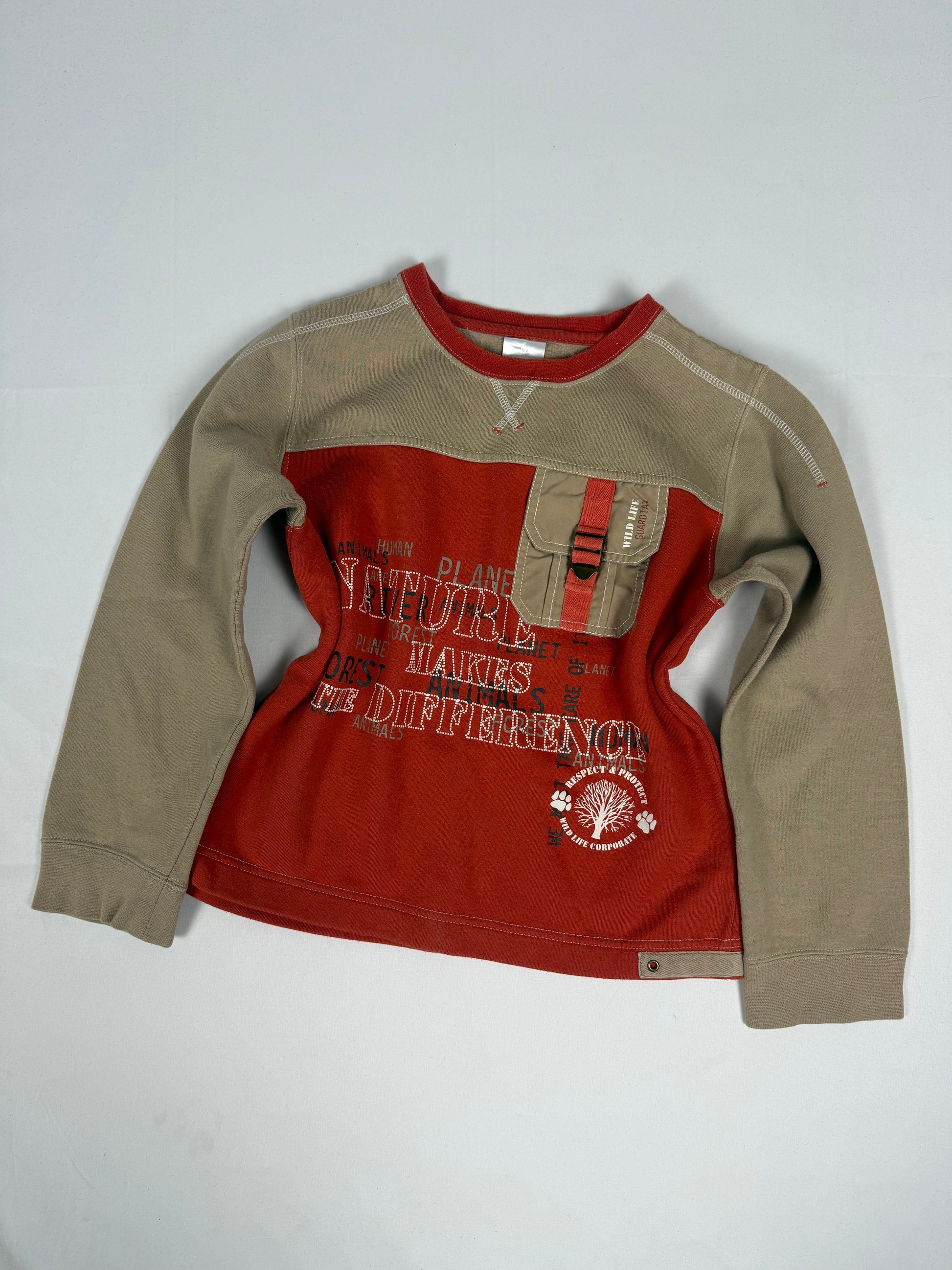 Beige graphic sweatshirt (XS)