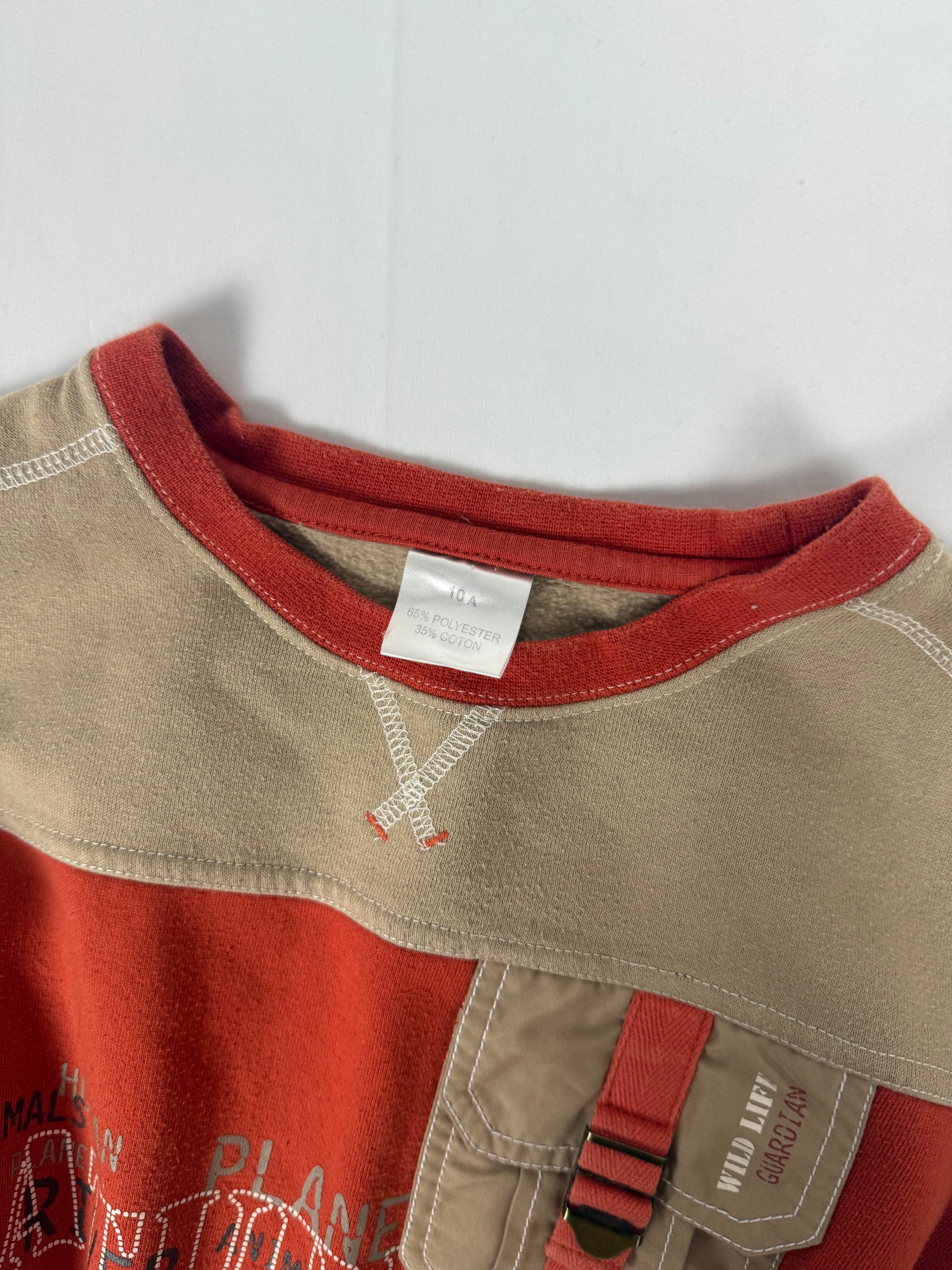 Beige graphic sweatshirt (XS)