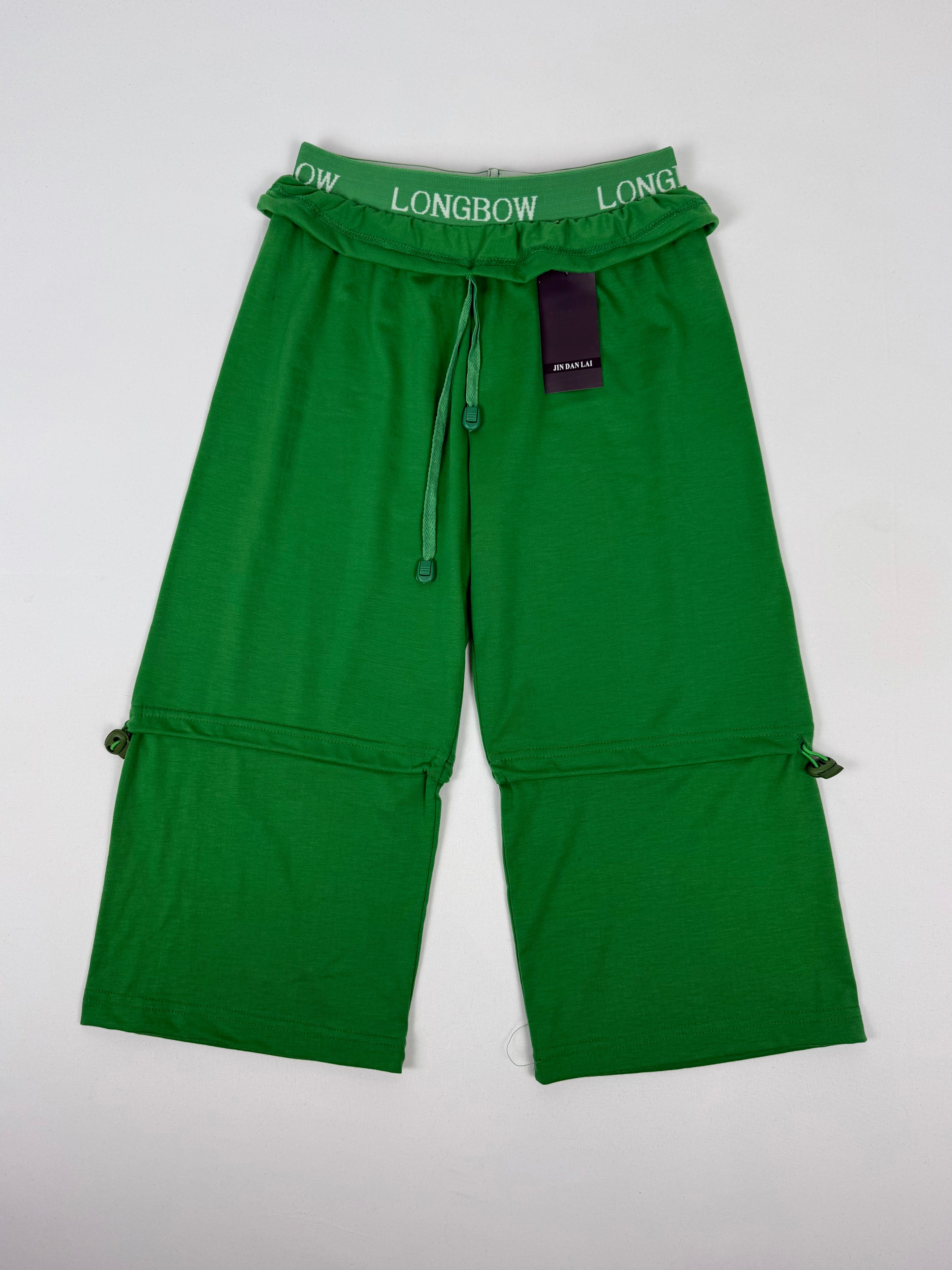 Green baggy capri pants (S)