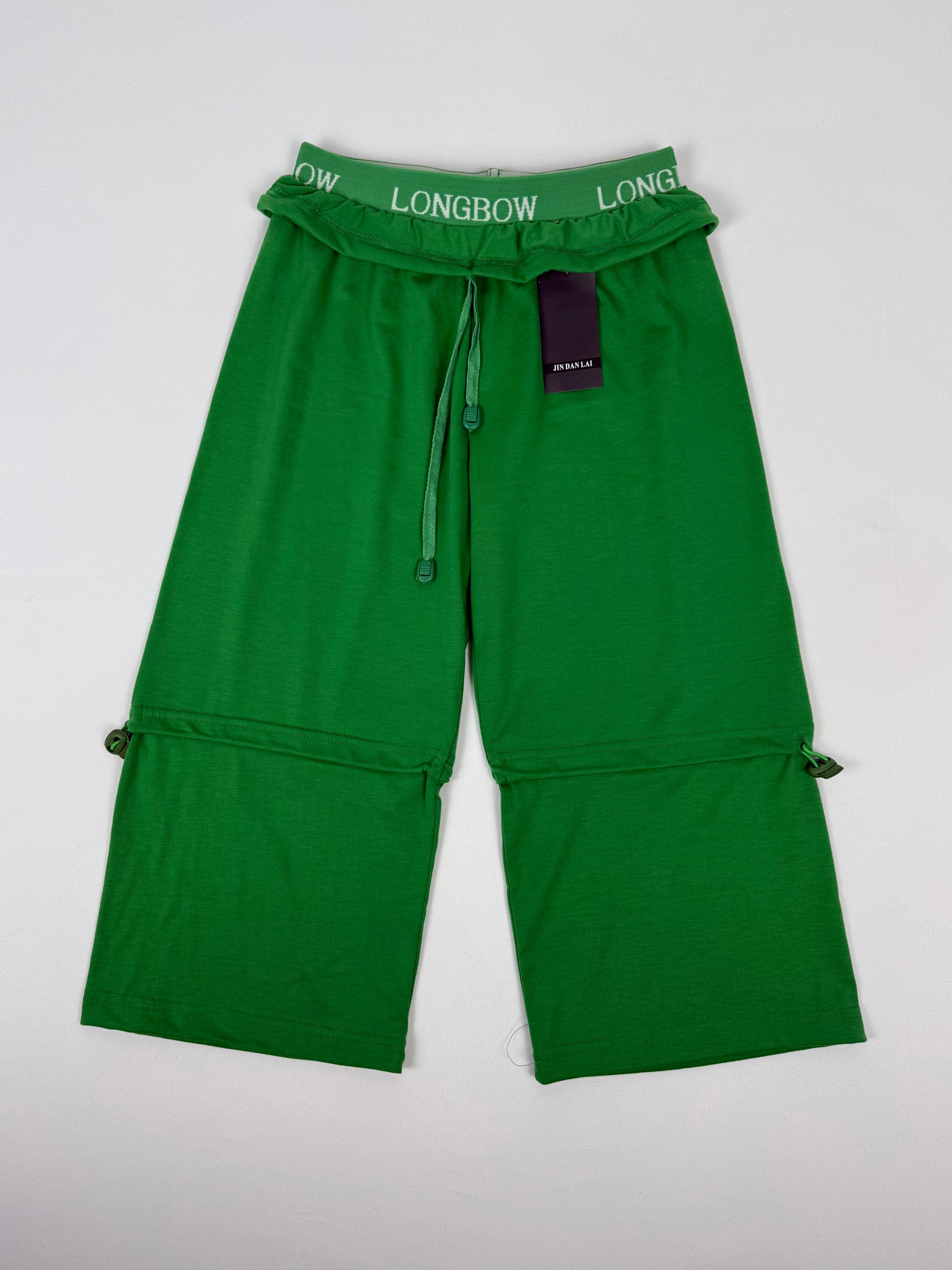Green baggy capri pants (S)