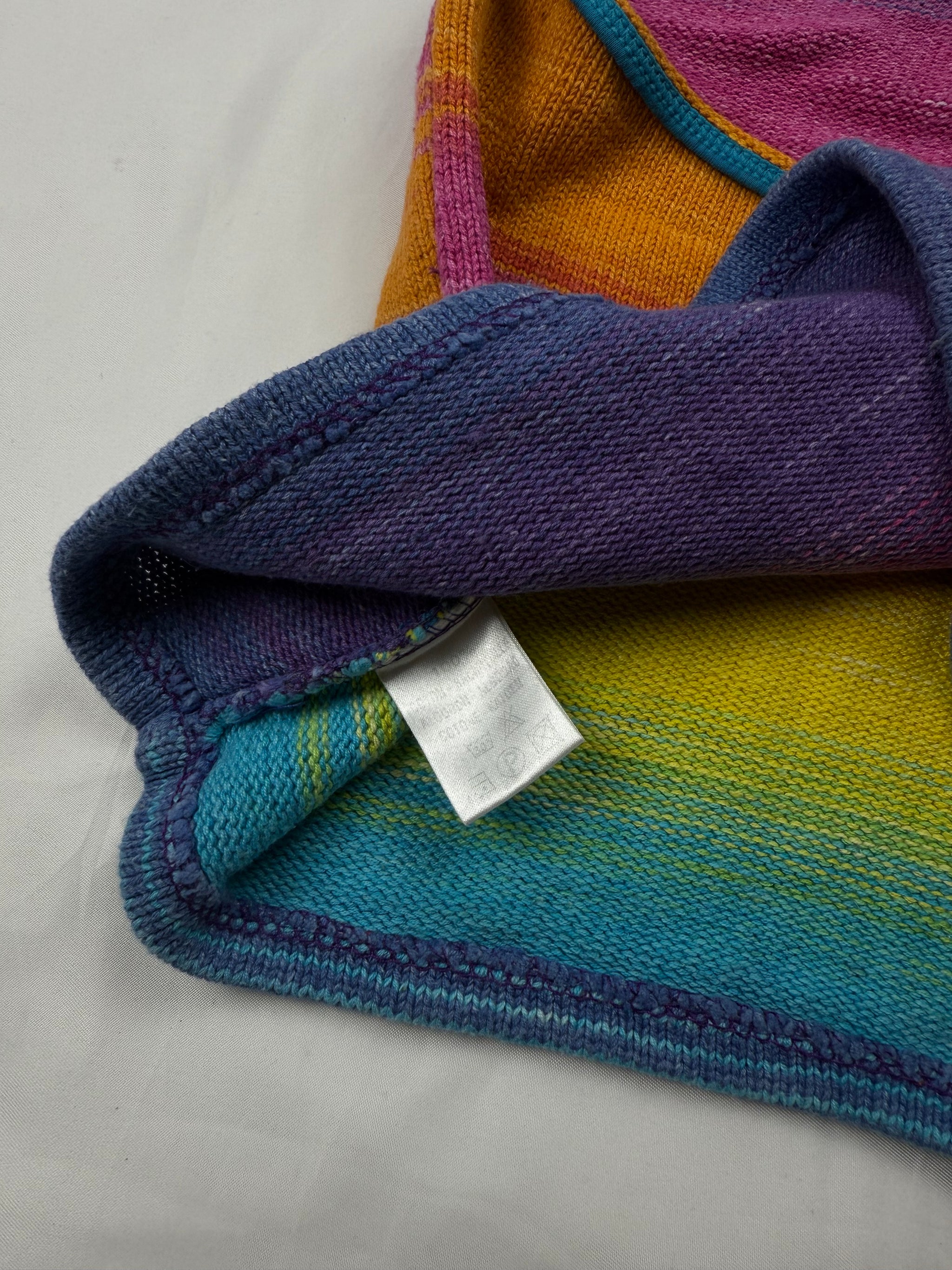 Multicolor knitted backless tie up top (S)