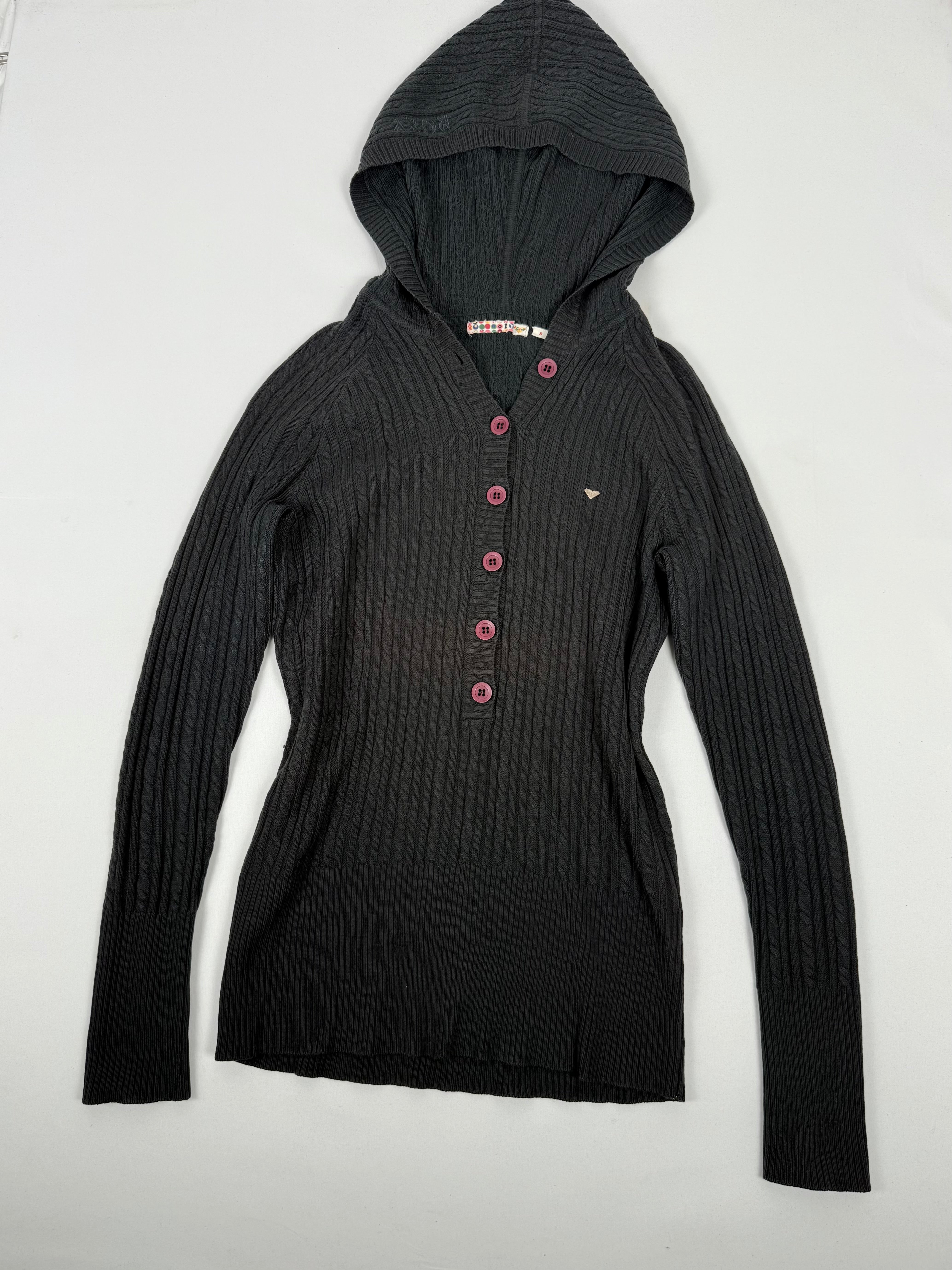 Brown cotton hooded jumper (S)