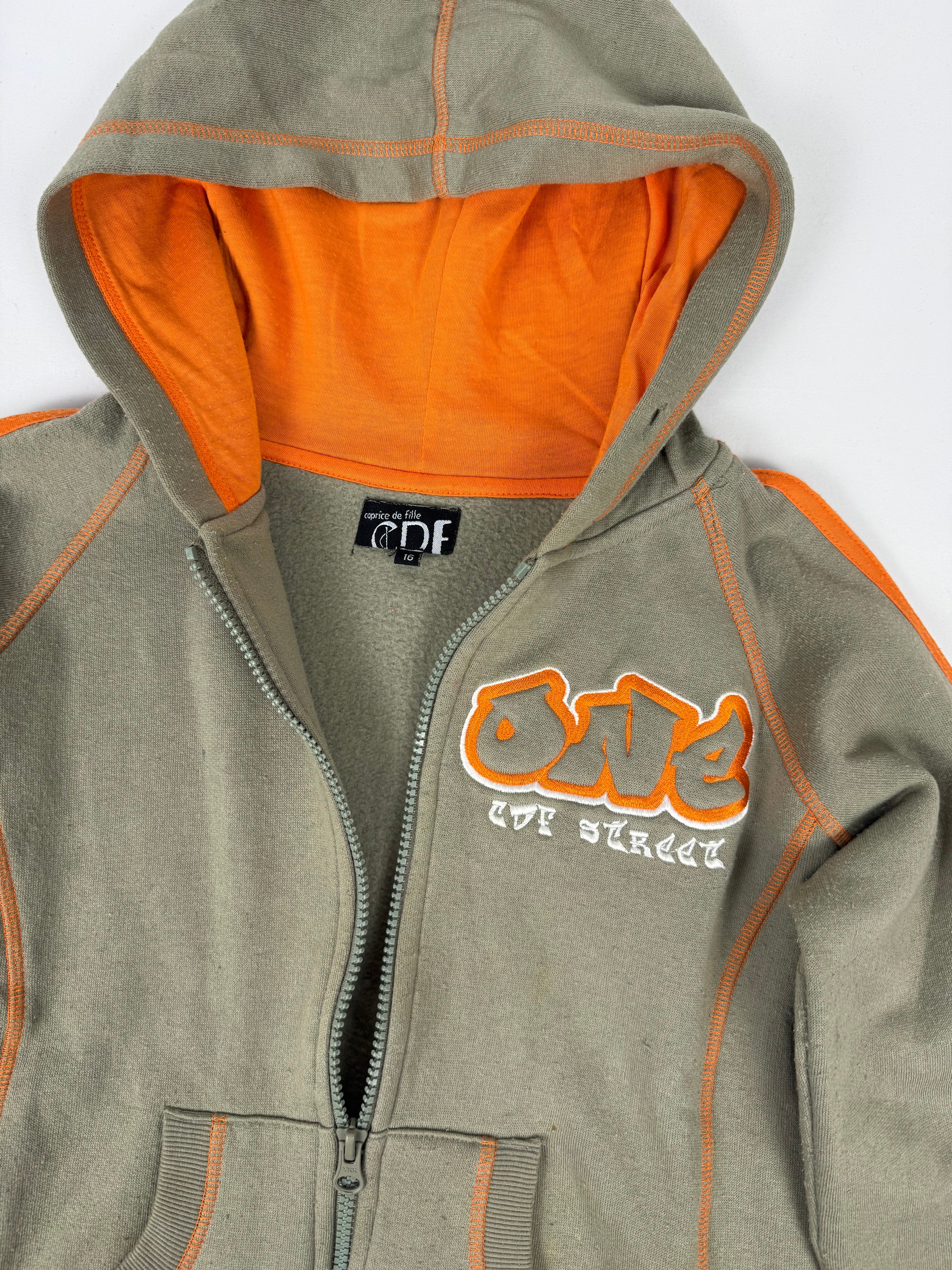 Khaki zip up hoodie (M)