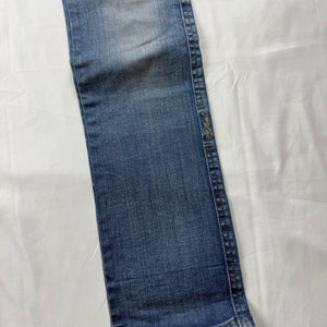 Blue denim low rise straight legs pants (XS)