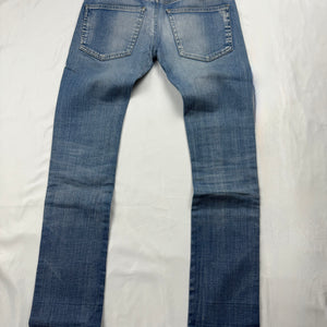 Blue denim low rise straight legs pants (XS)