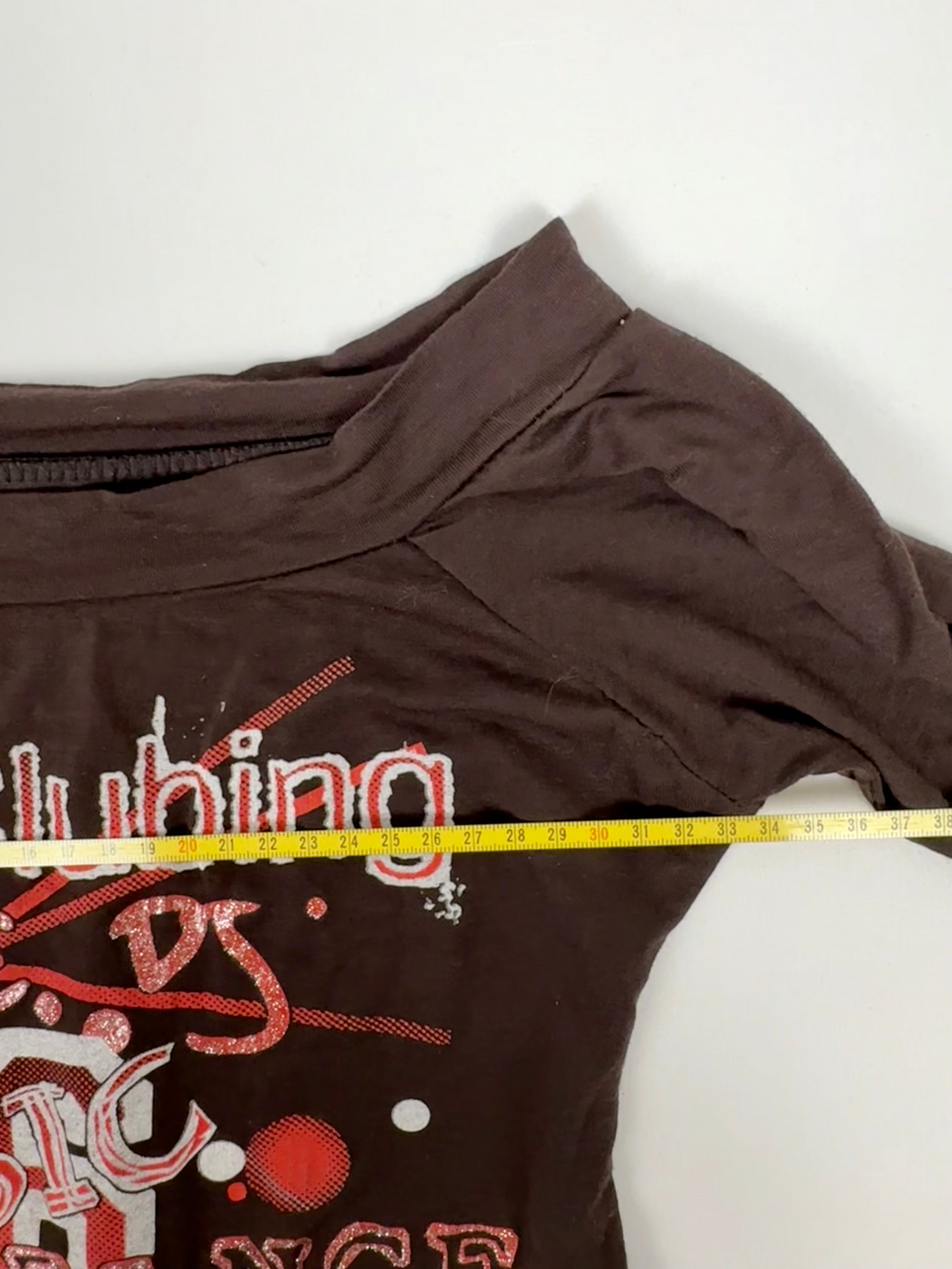 Brown graphic long sleeves top (XS)