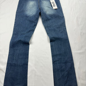 Navy blue denim low waist flared pants (XS)
