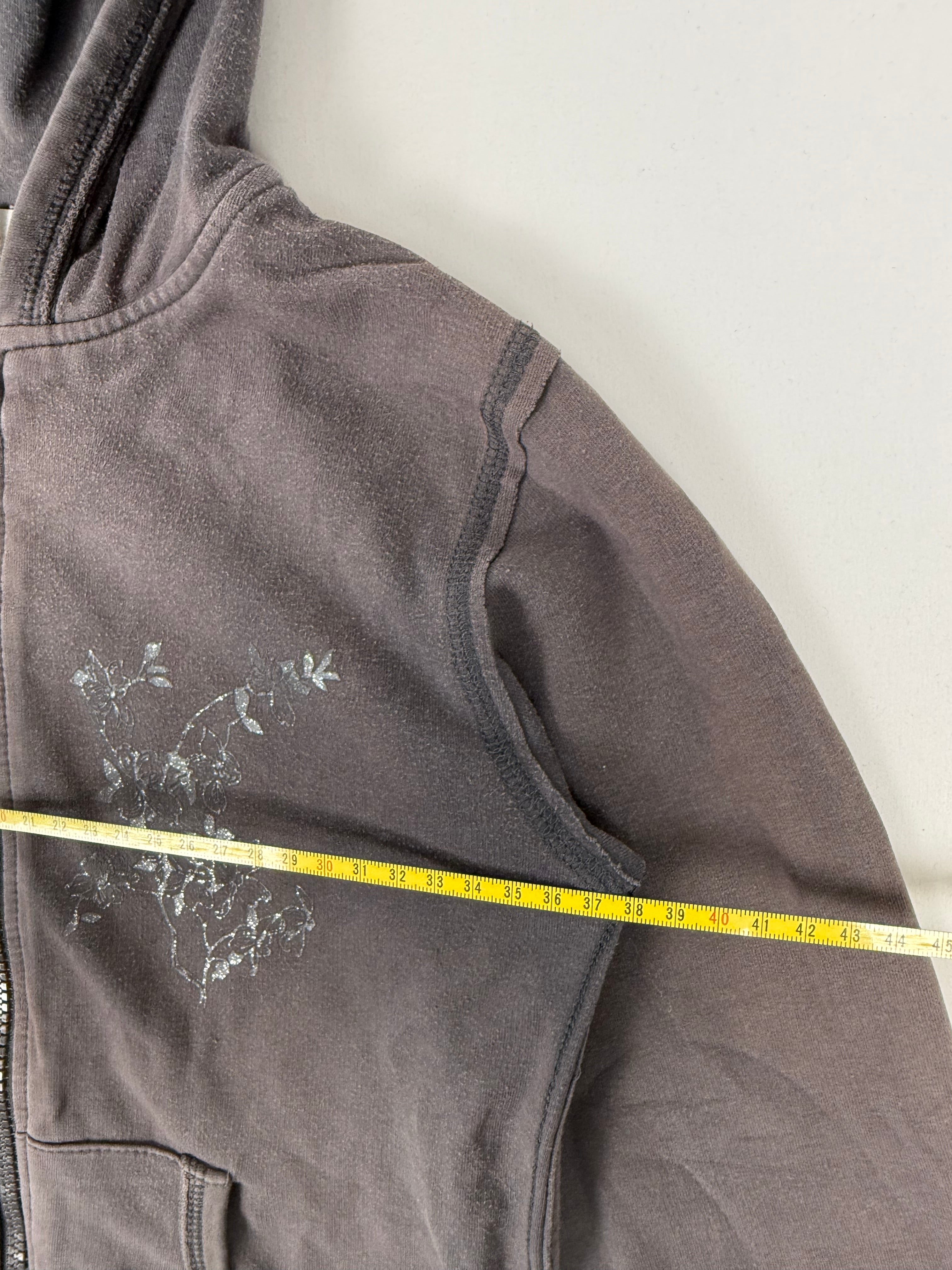 Grey zip up cotton hoodie (XS)