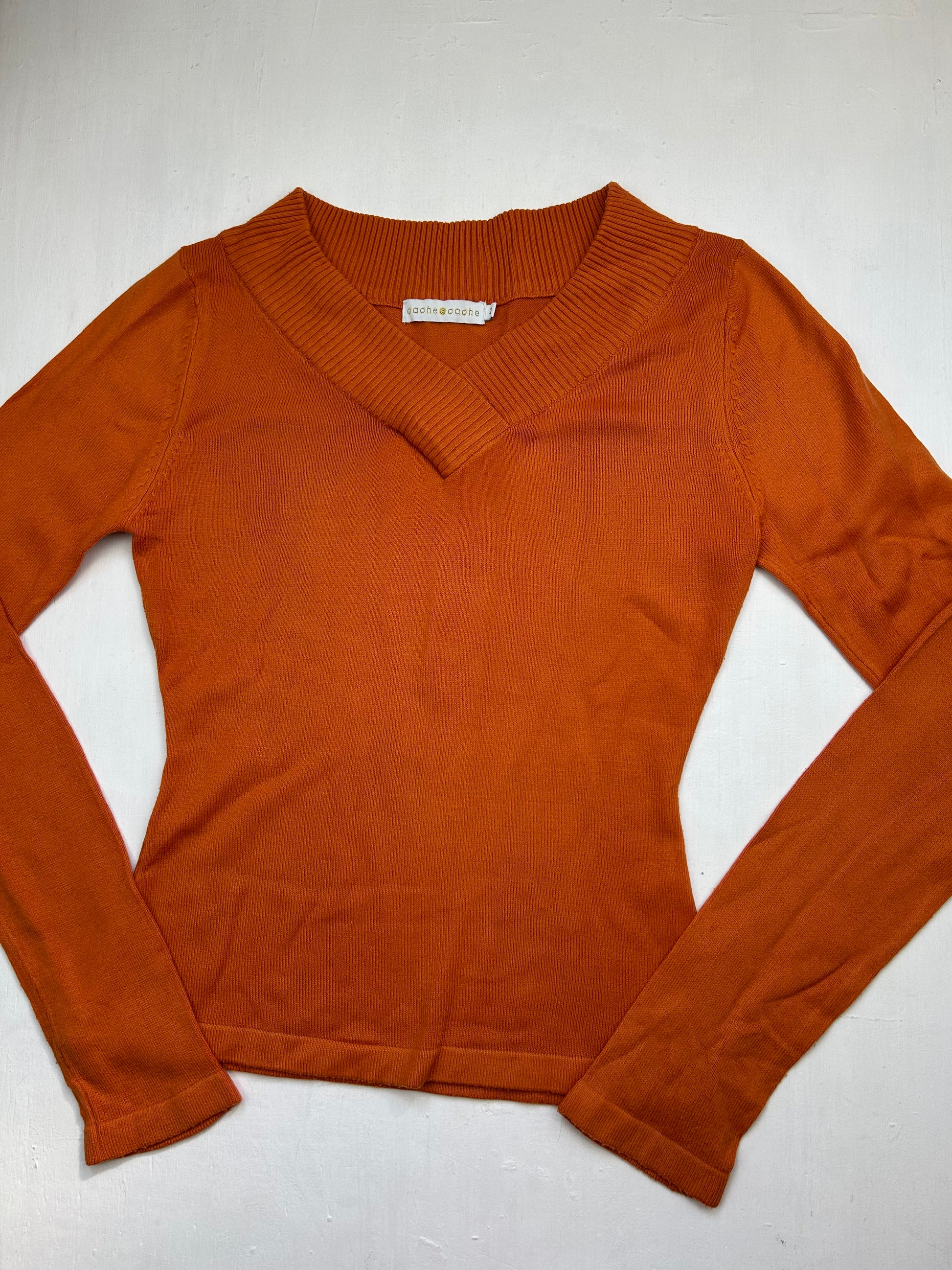 Orange V neck jumper (S/M)