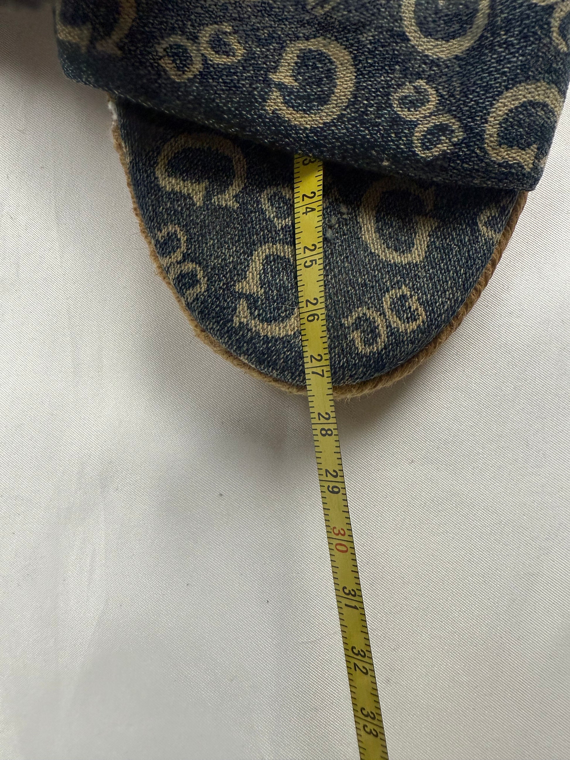 Blue monogram tie up wedge heels (41)