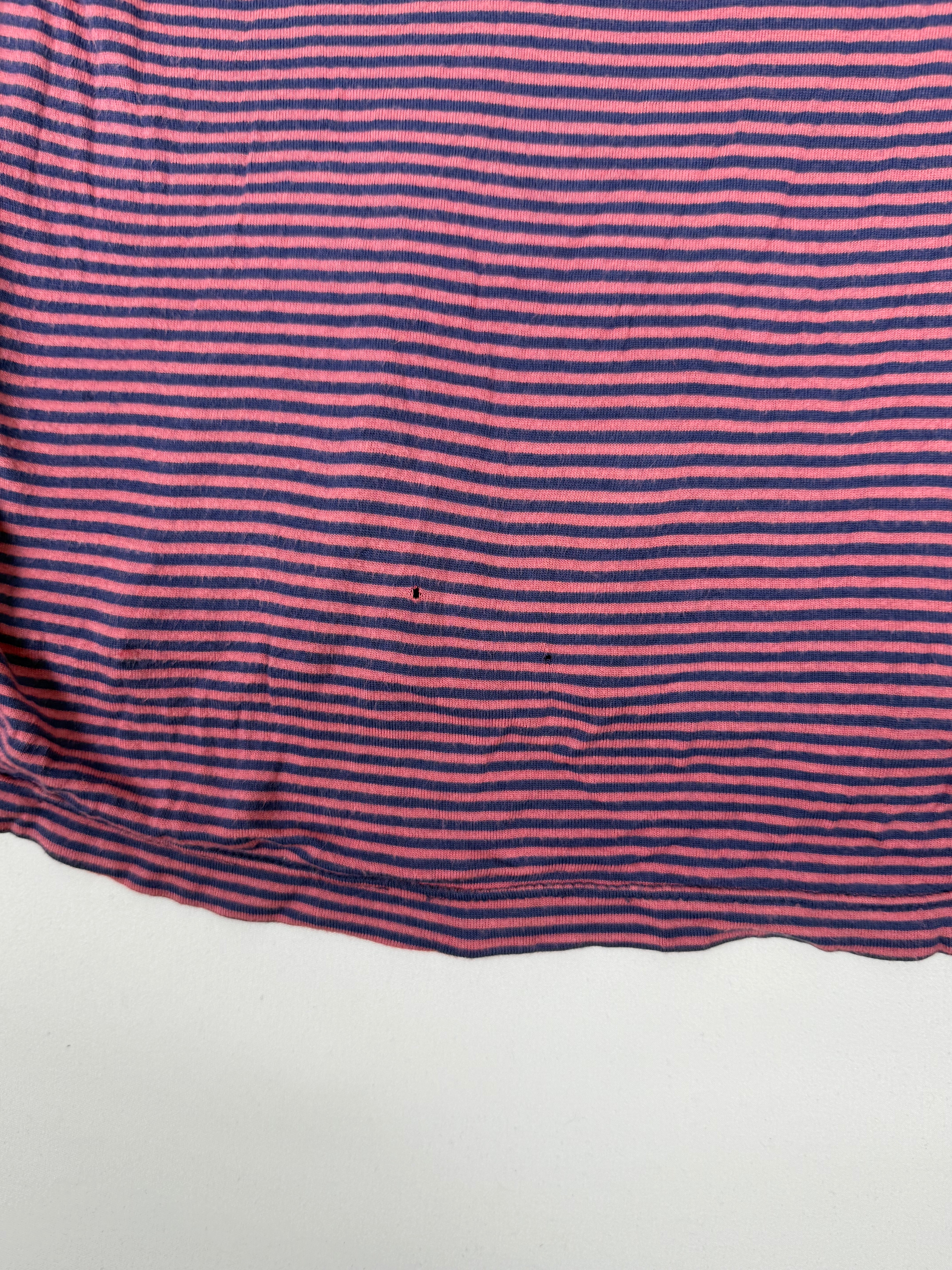 Purple striped plunge neck tee (XL)