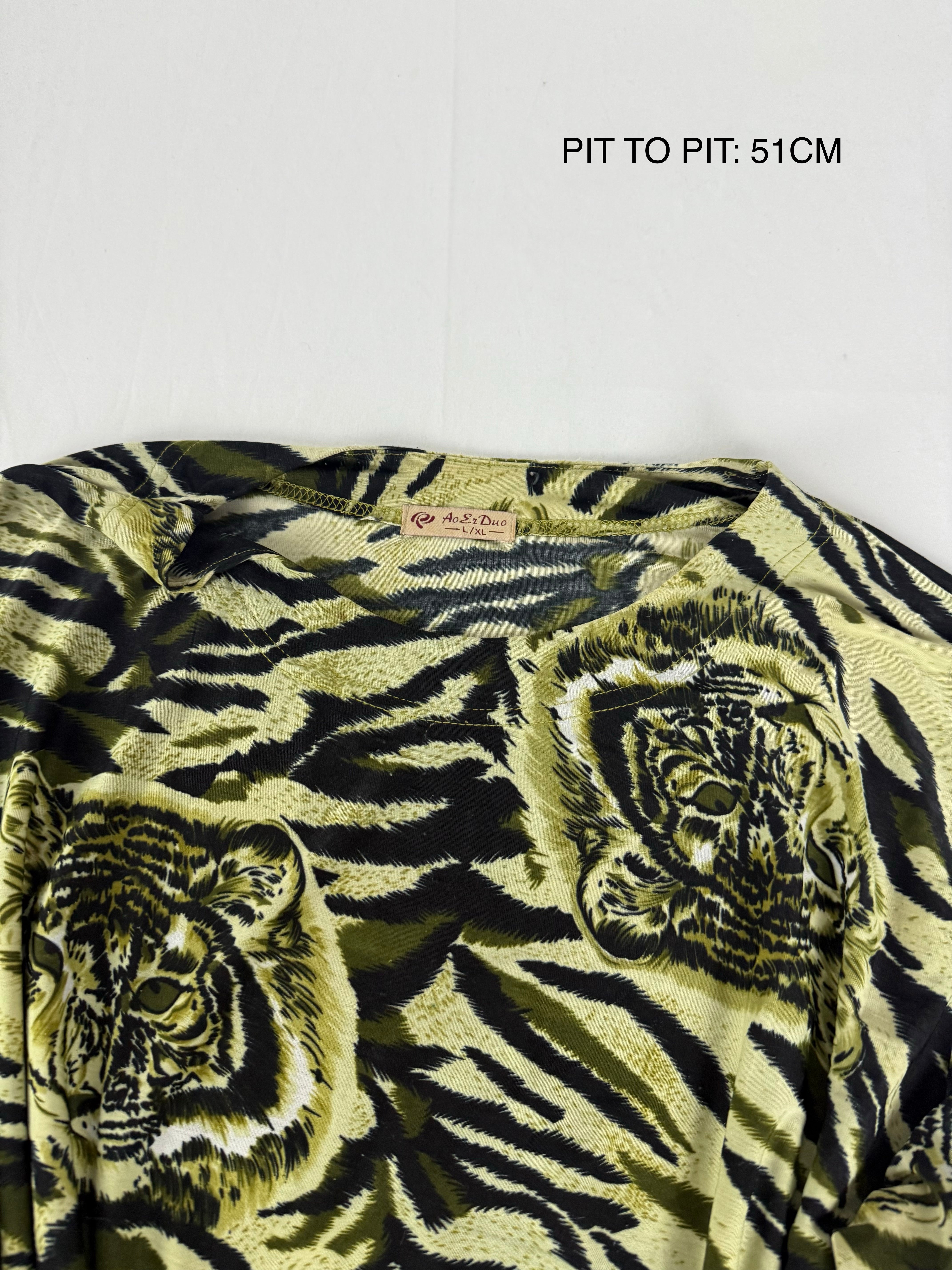 Khaki panther long sleeves top (XXL)