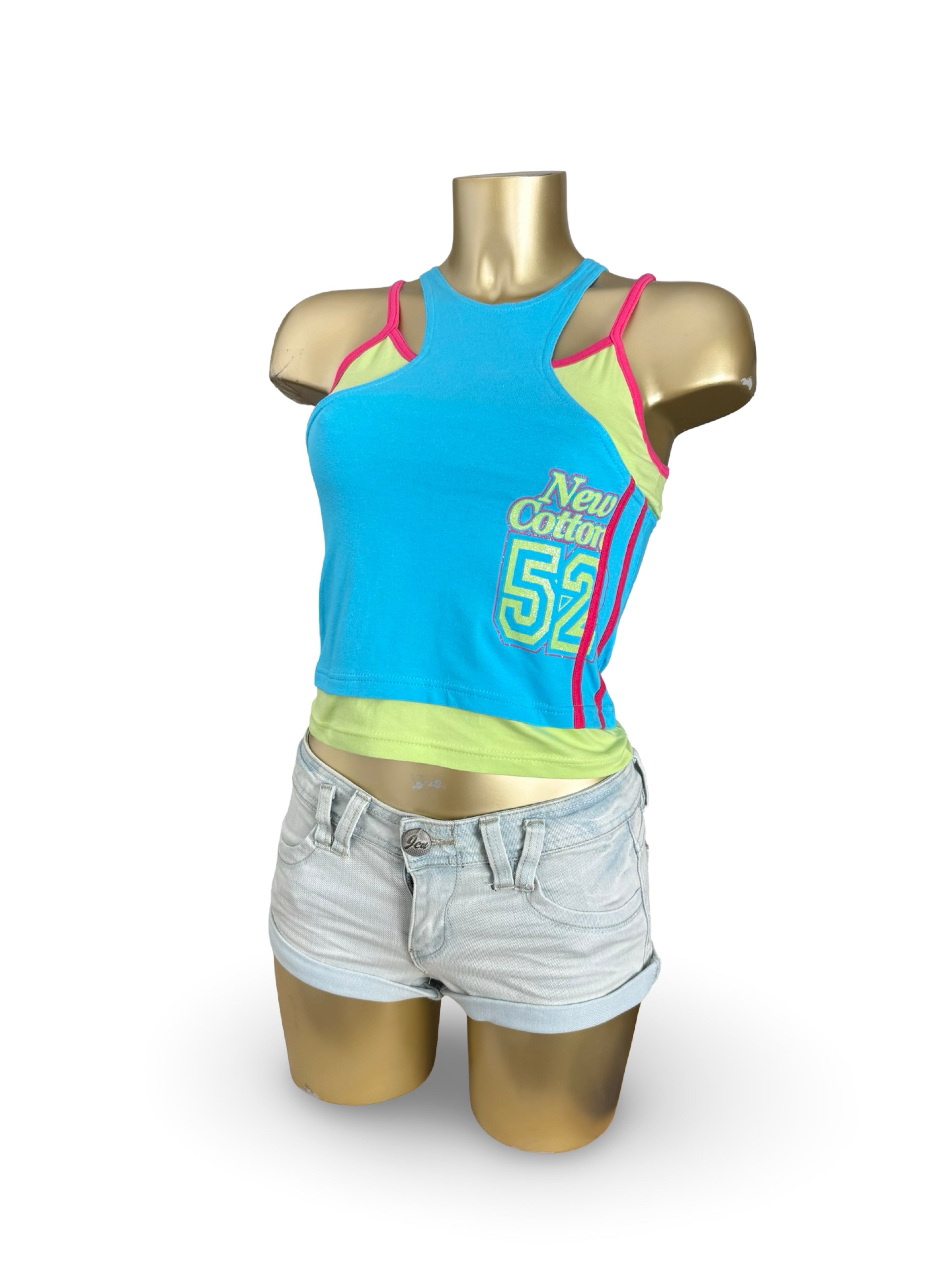 Activewear 2 in 1 cotton stretchy top (S)