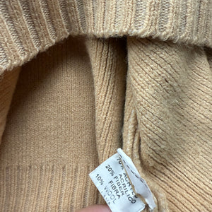 Beige high neck embroidered wool jumper (XS)