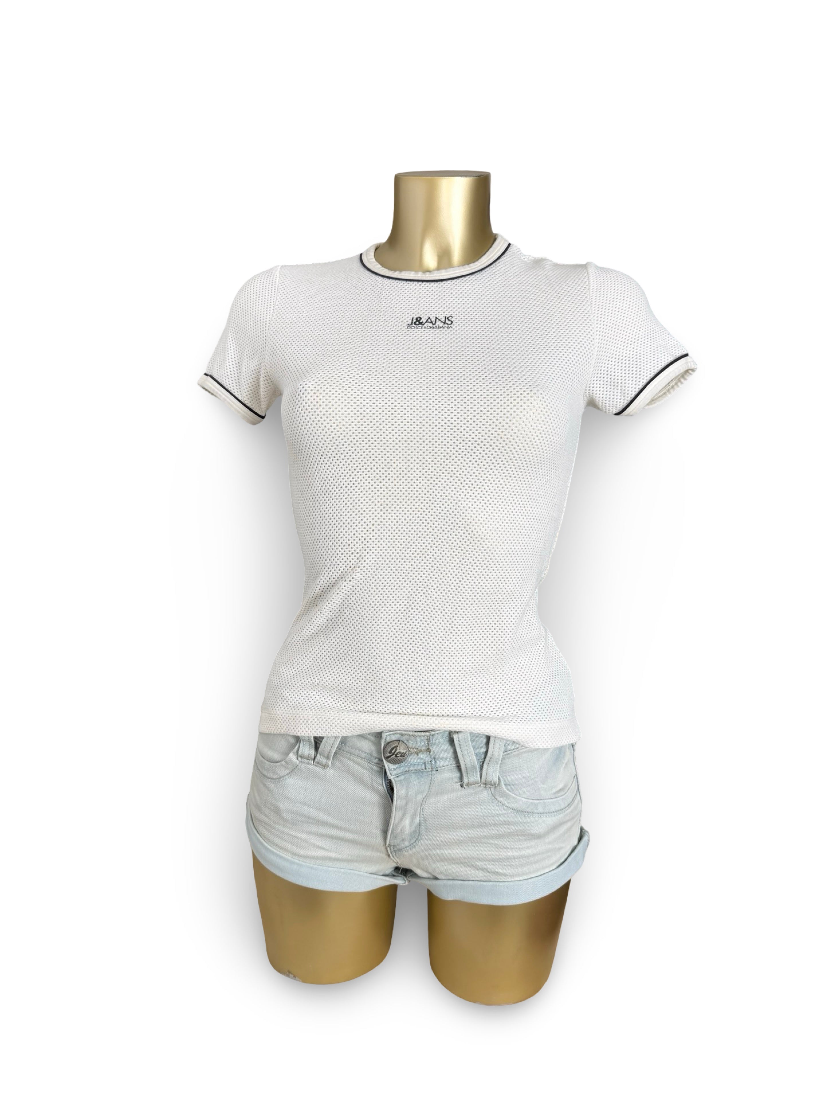 White activewear tight fit tee (S)