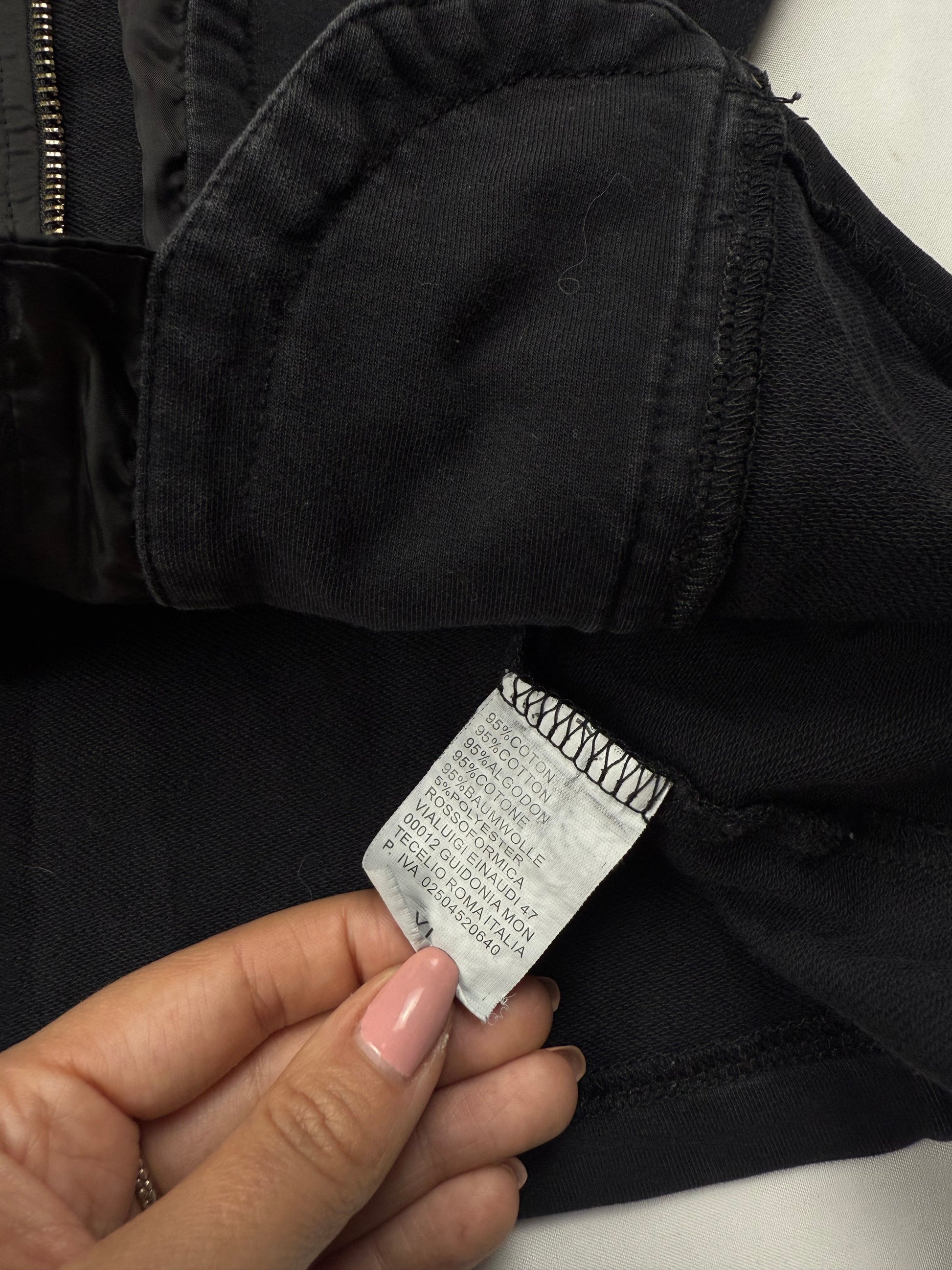 Black zip up hooded jacket (S/M)