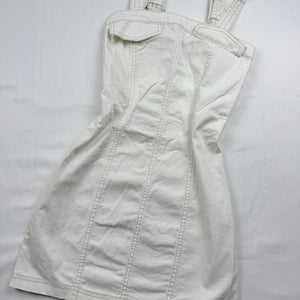 White stretchy denim tight fit mini dress (S)