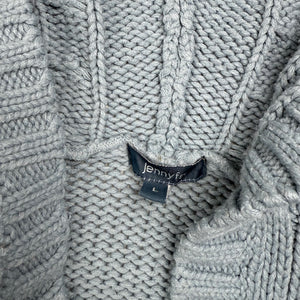 Baby blue knitted hooded jumper (M/L)