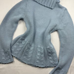 Baby blue knitted turtleneck jumper (M/L)