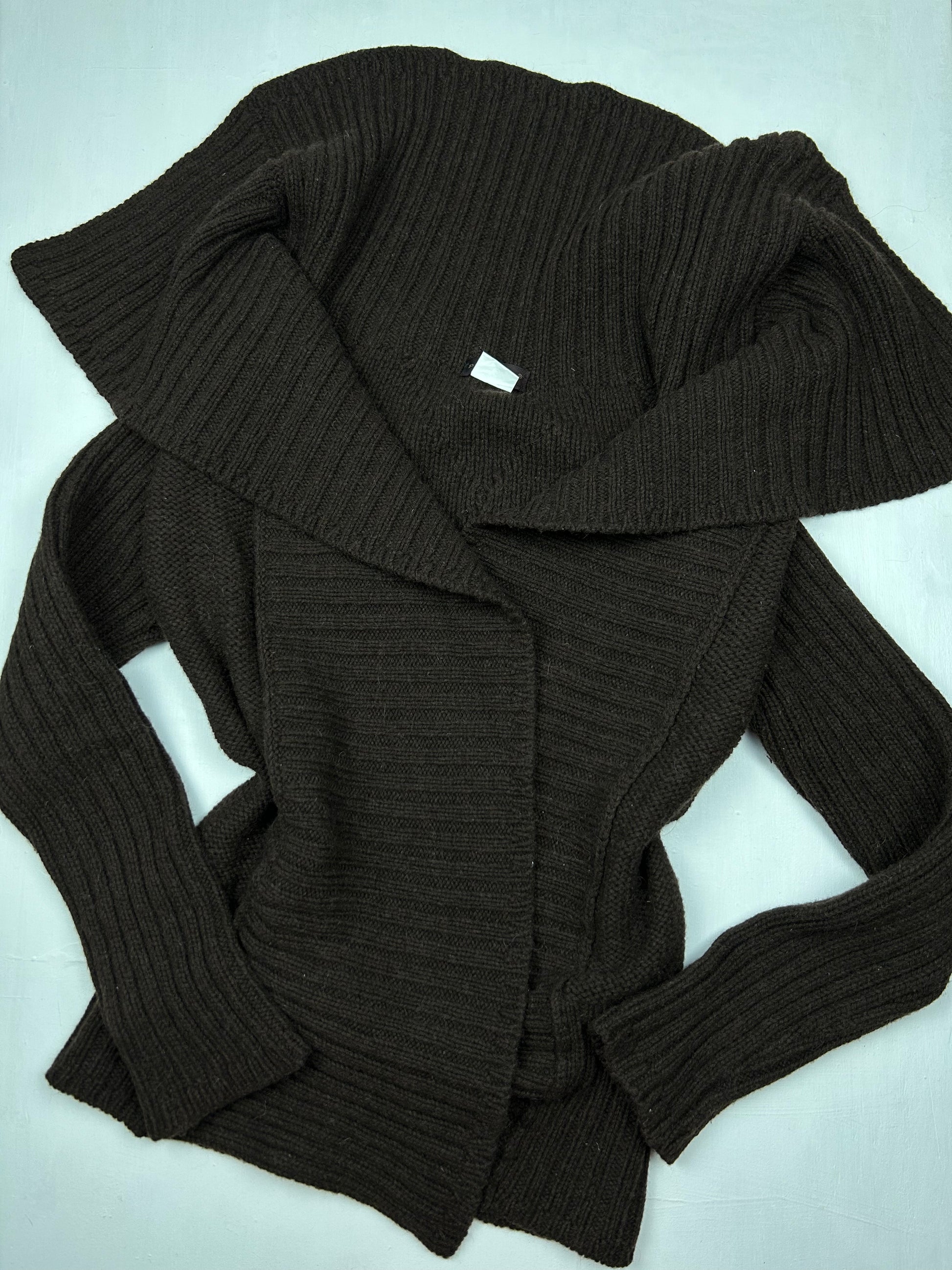 Brown bardot neck cardigan jumper (S/M)