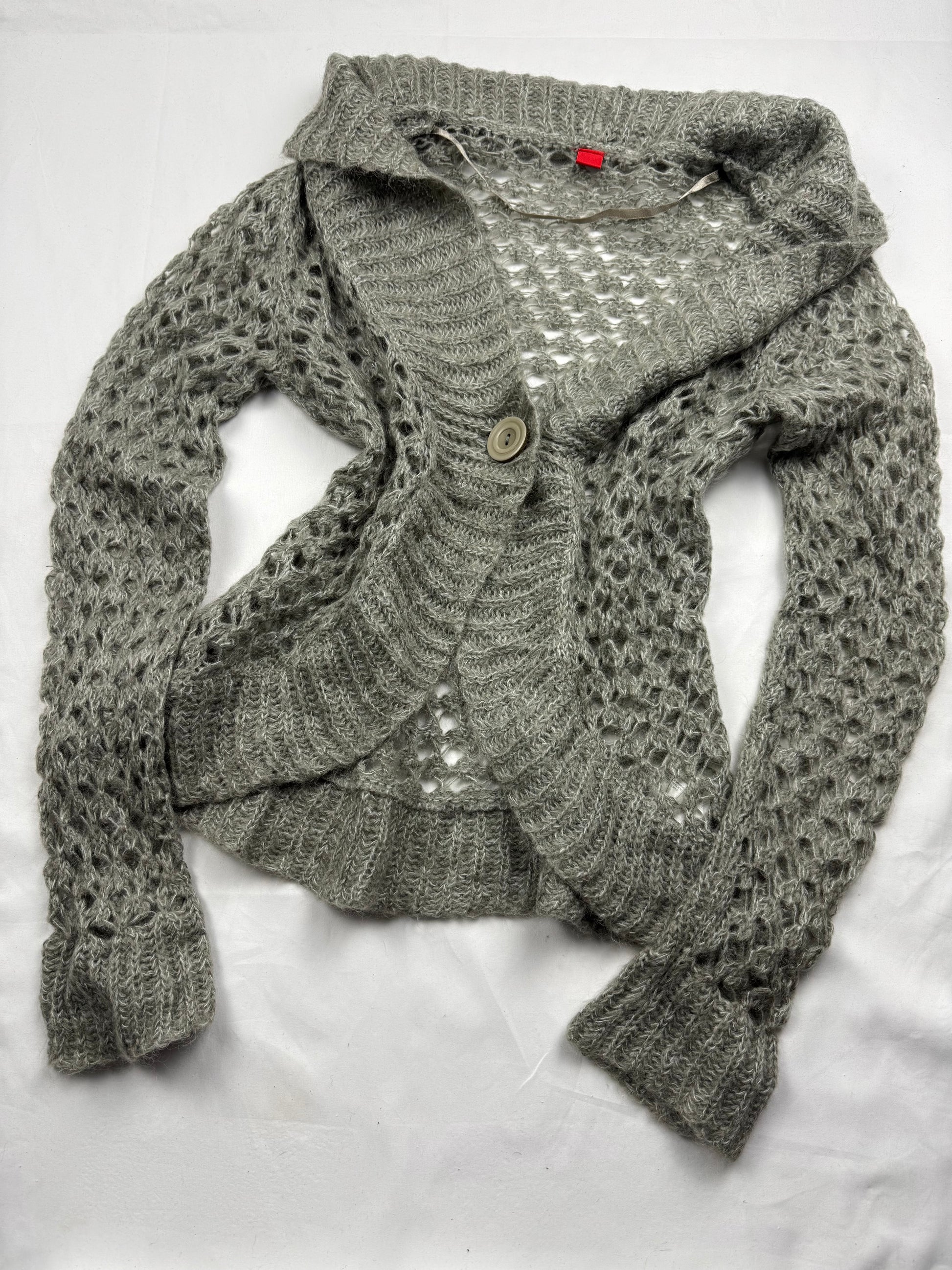 Khaki crochet super soft knitted cardigan jumper (One size)