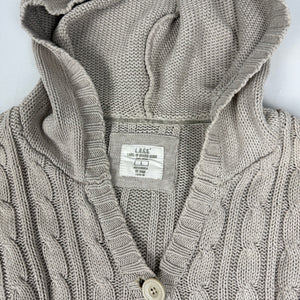 Beige 100% coton buttons up hooded cardigan jumper (M/L)