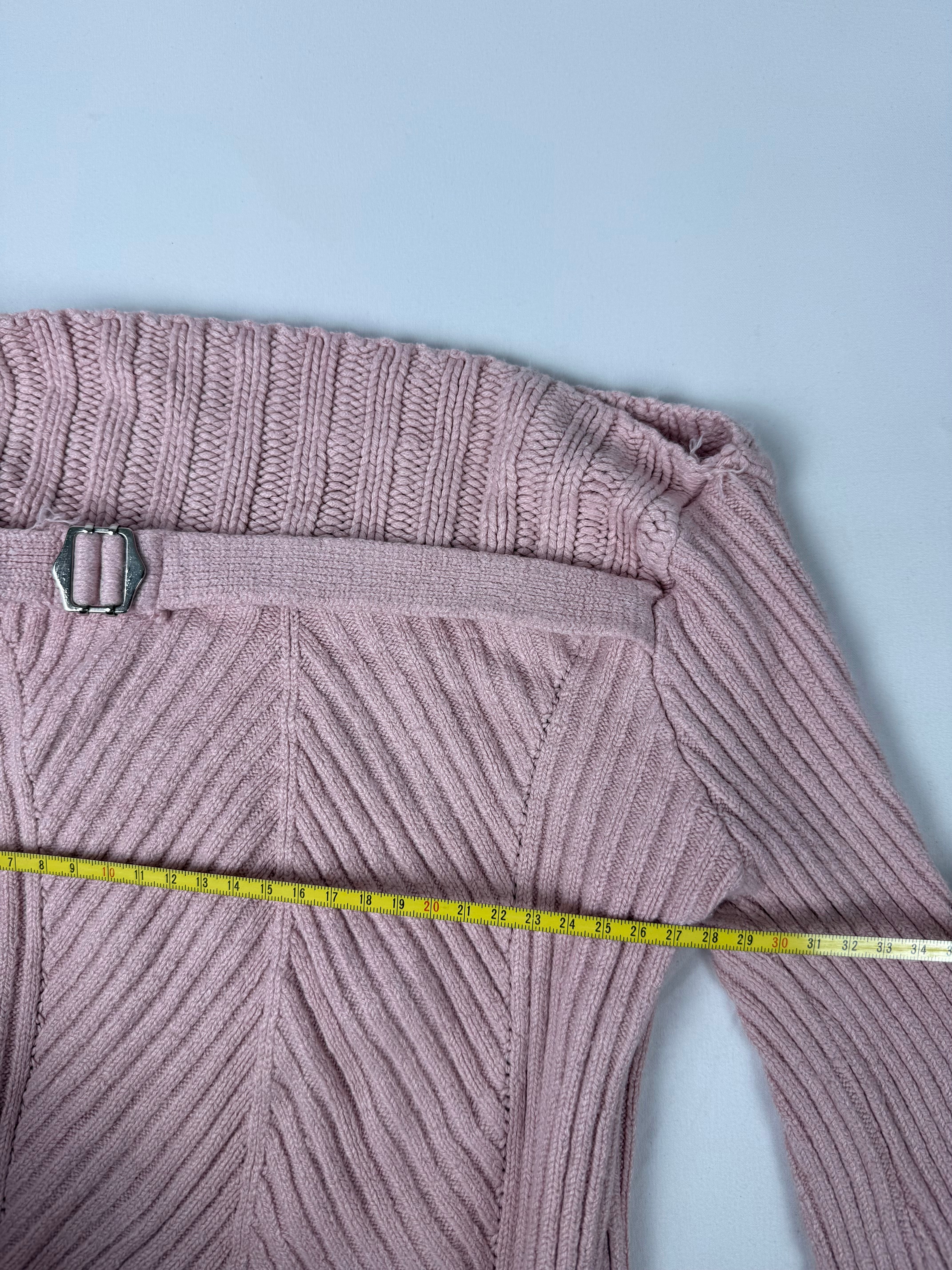 Mini-robe en maille grise à manches courtes avec nouage (S)