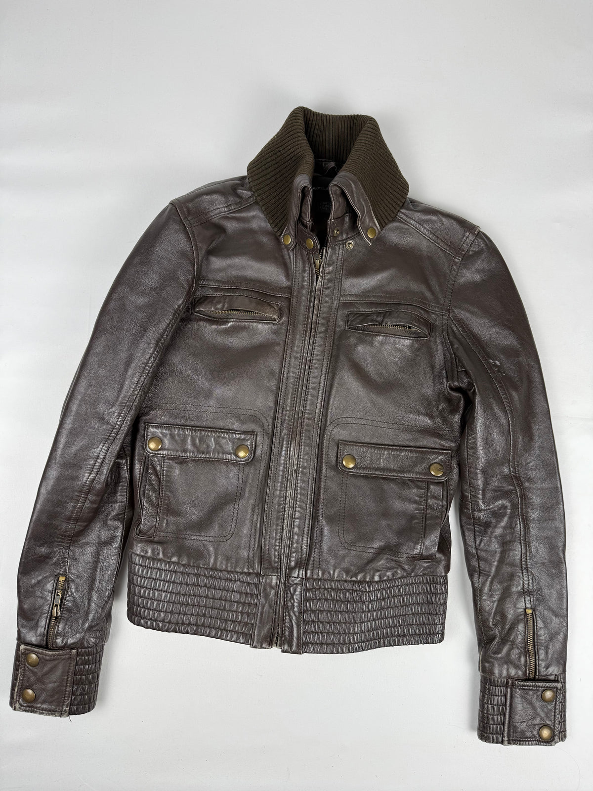 Veste ajustée 100 % coton kaki (L)