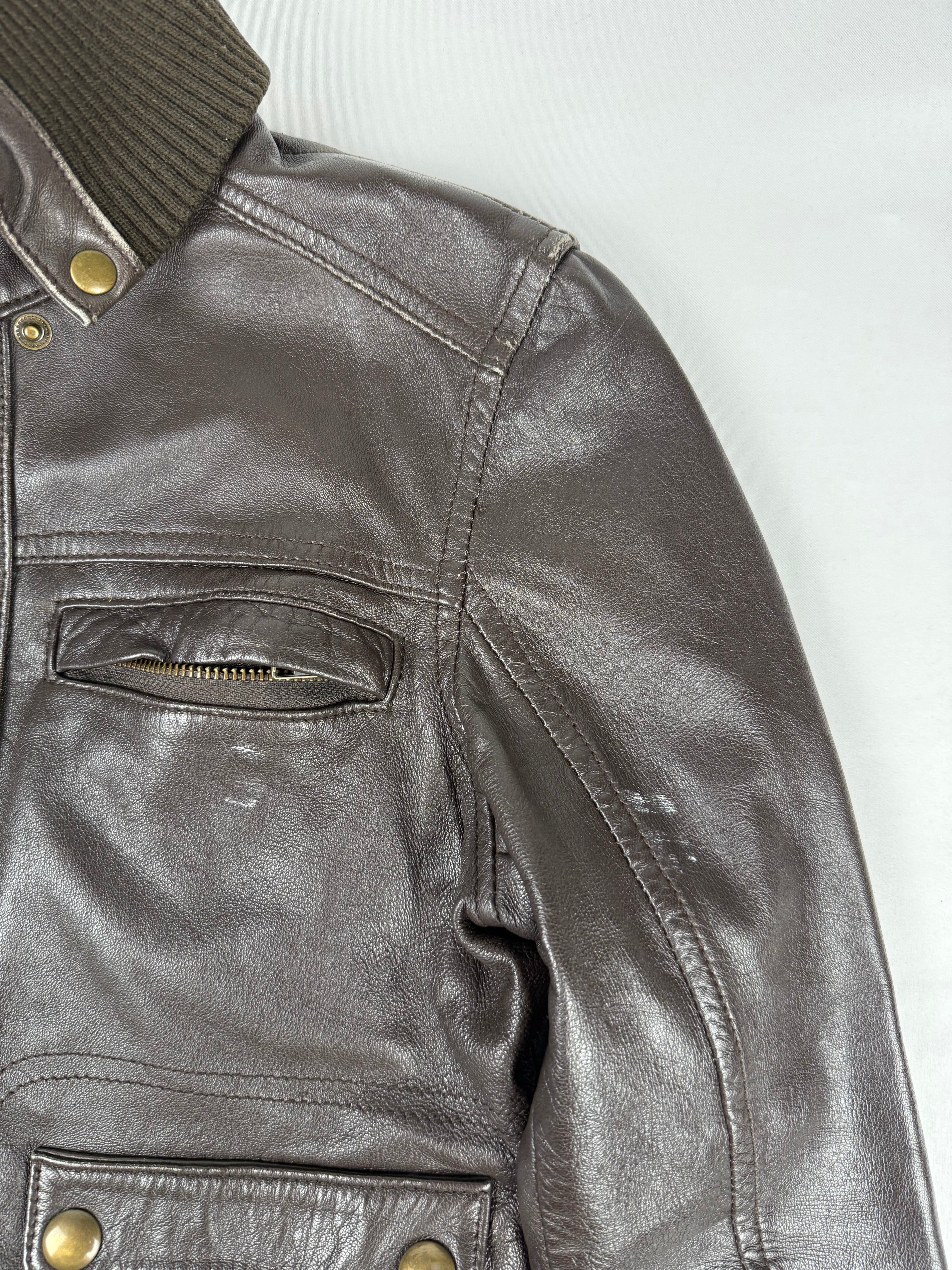 Veste ajustée 100 % coton kaki (L)
