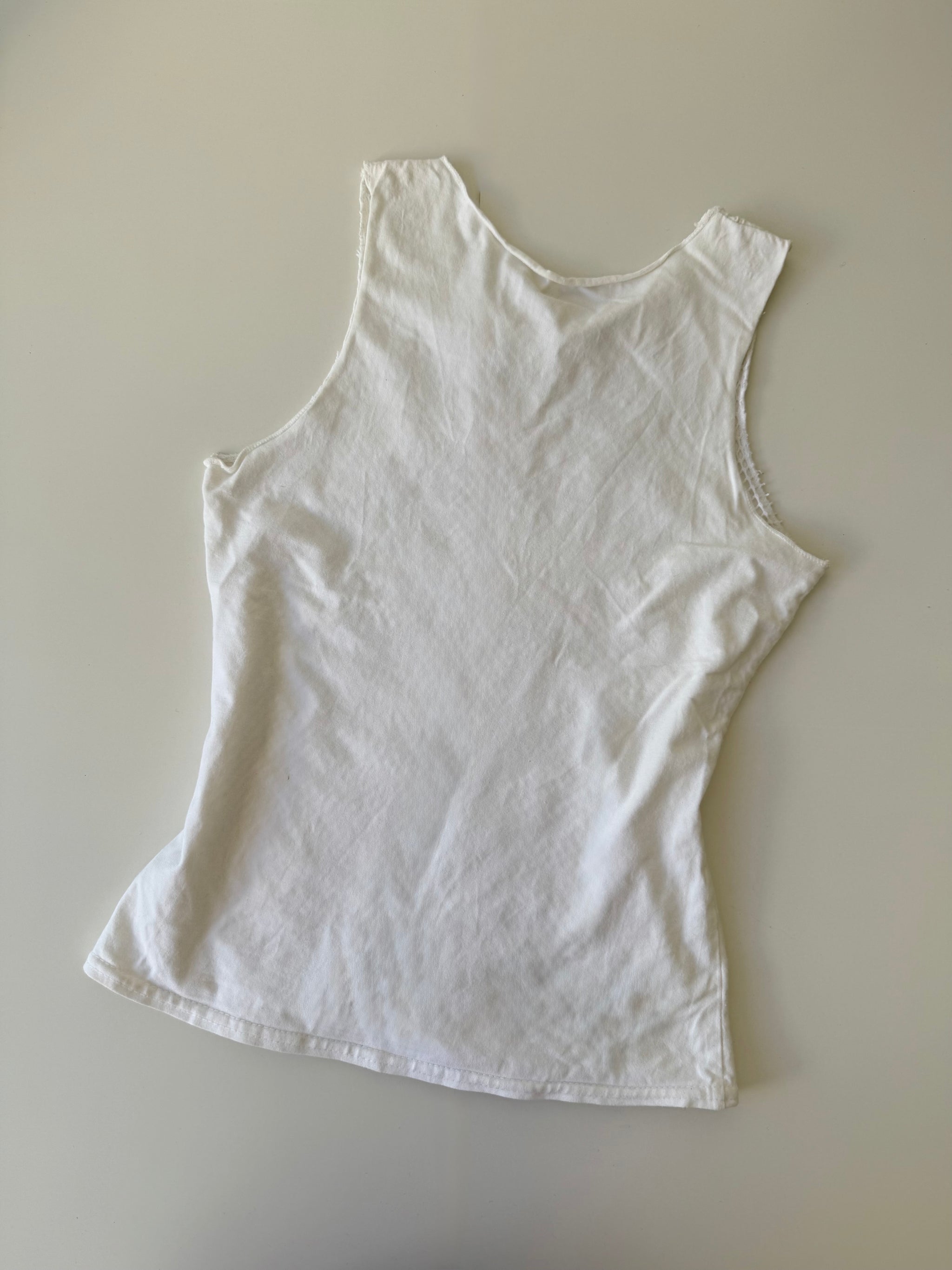 White cut out fishnet top (S)