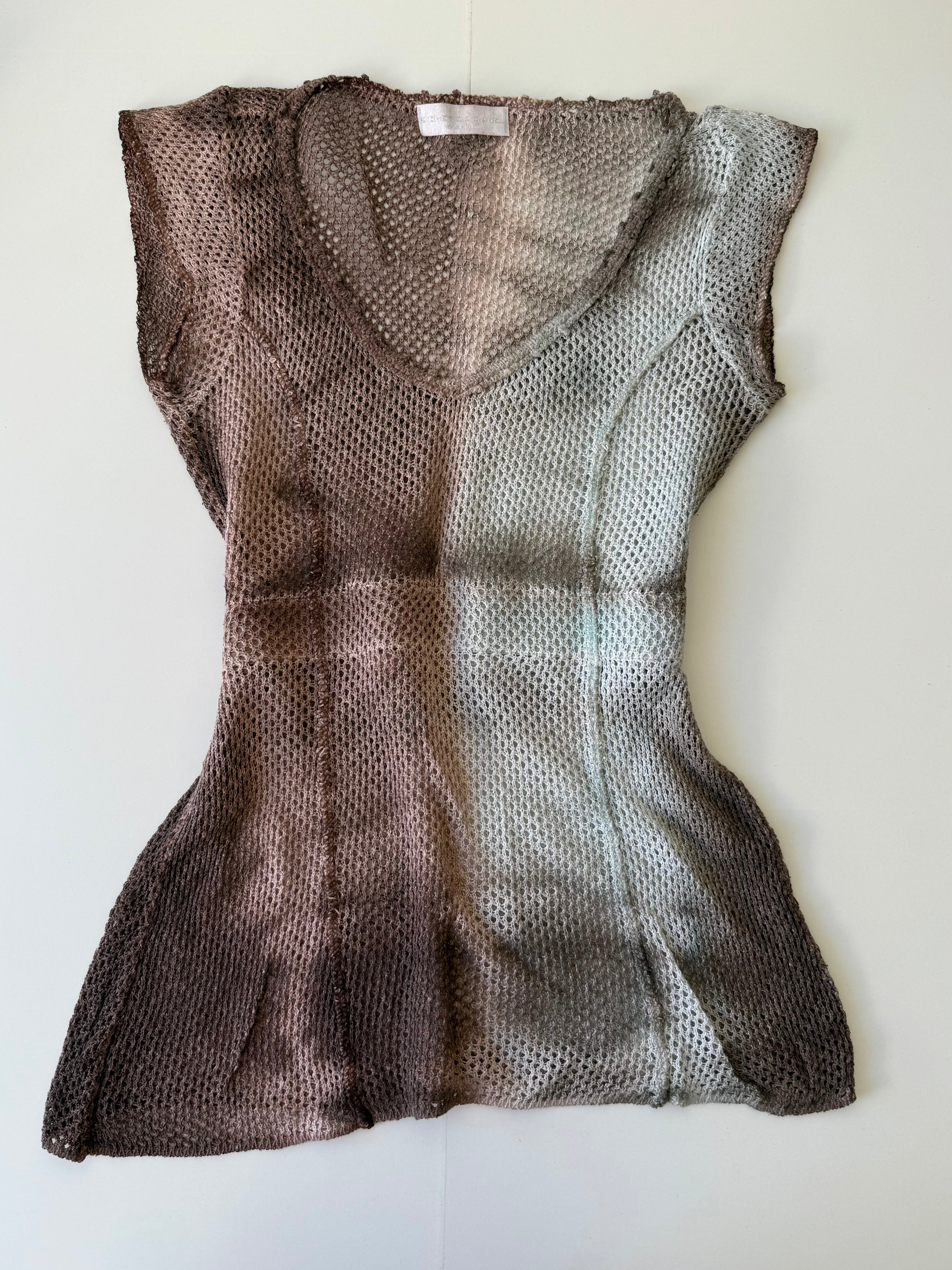 Brown fishnet top (S)