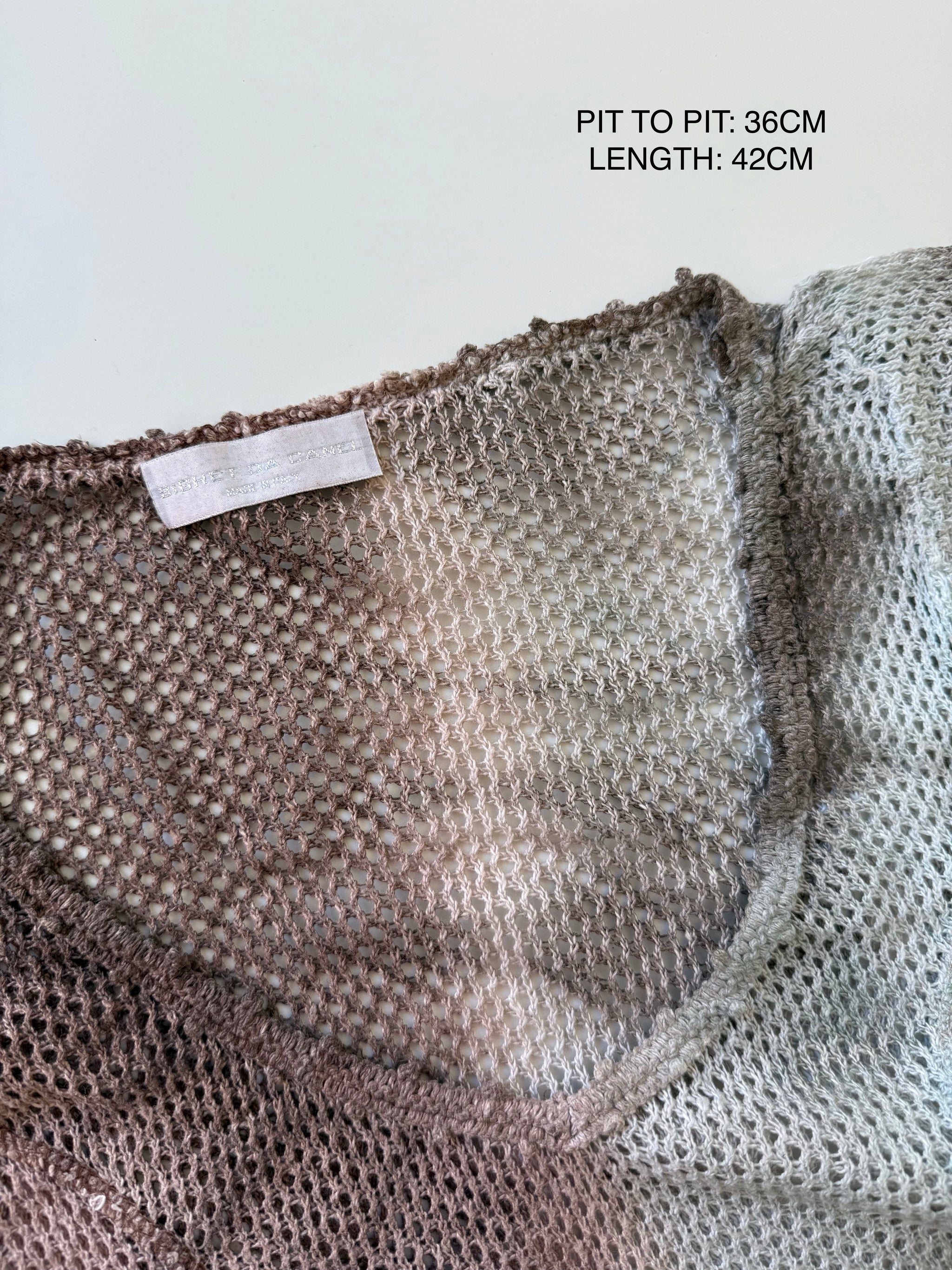 Brown fishnet top (S)