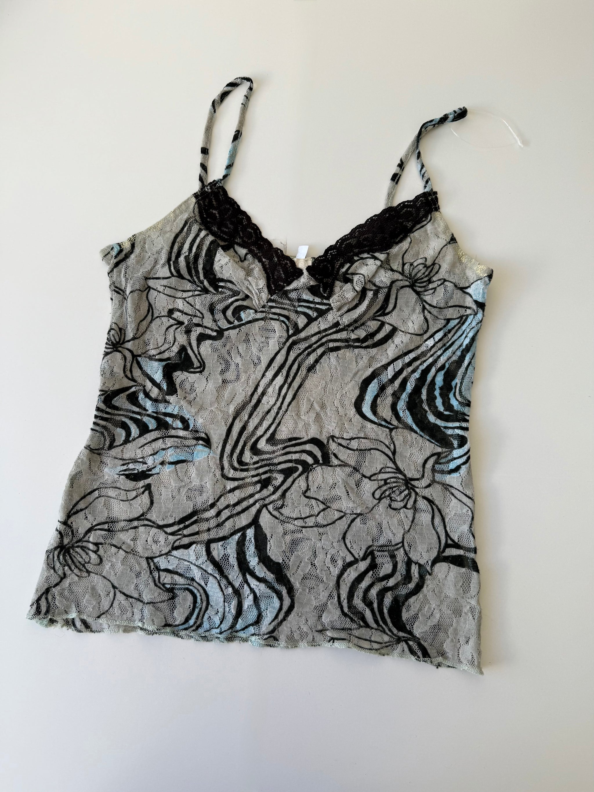 Graphic mesh cami top (M)