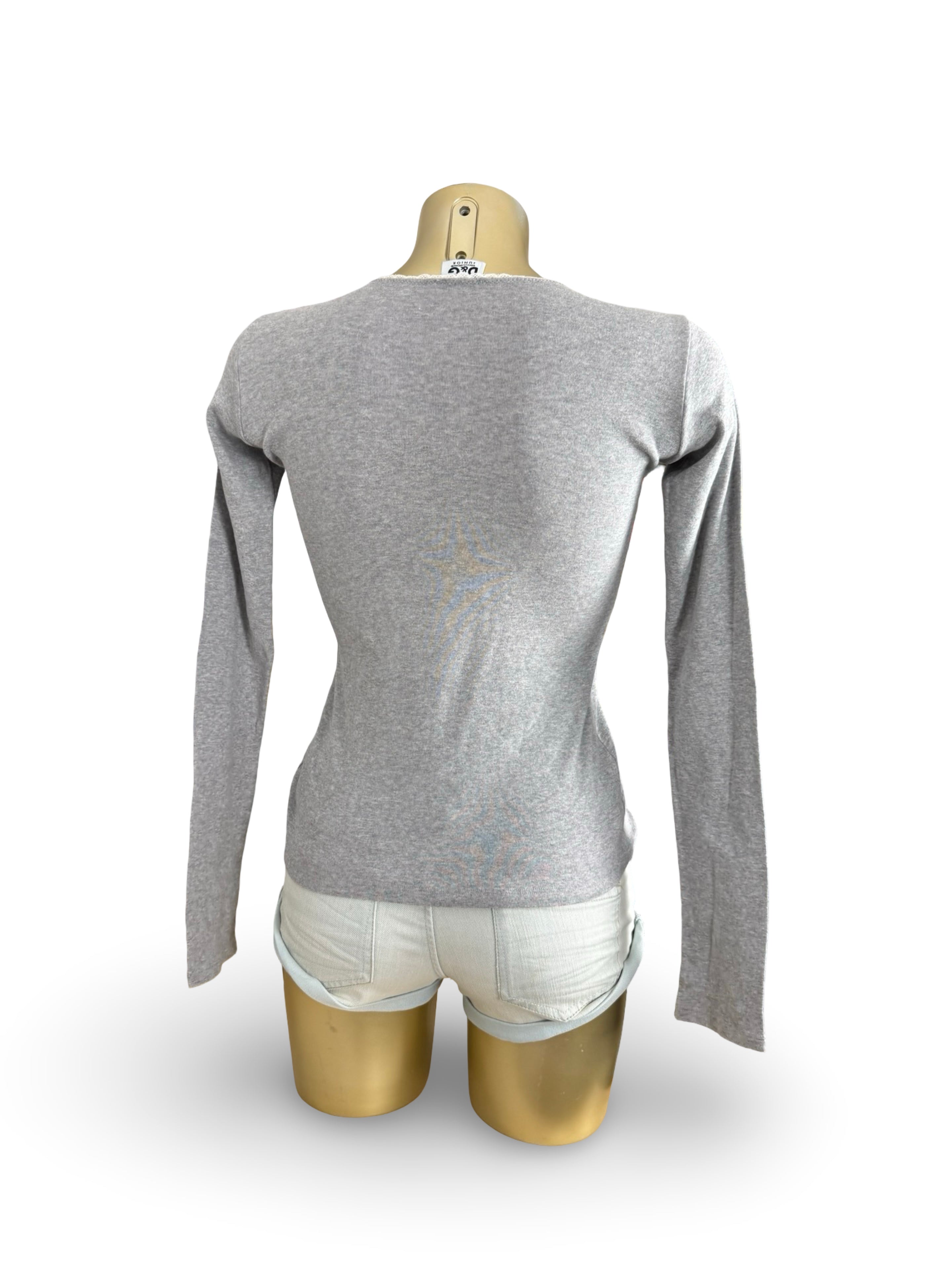 Grey cotton capri leggings pants + top set (M)