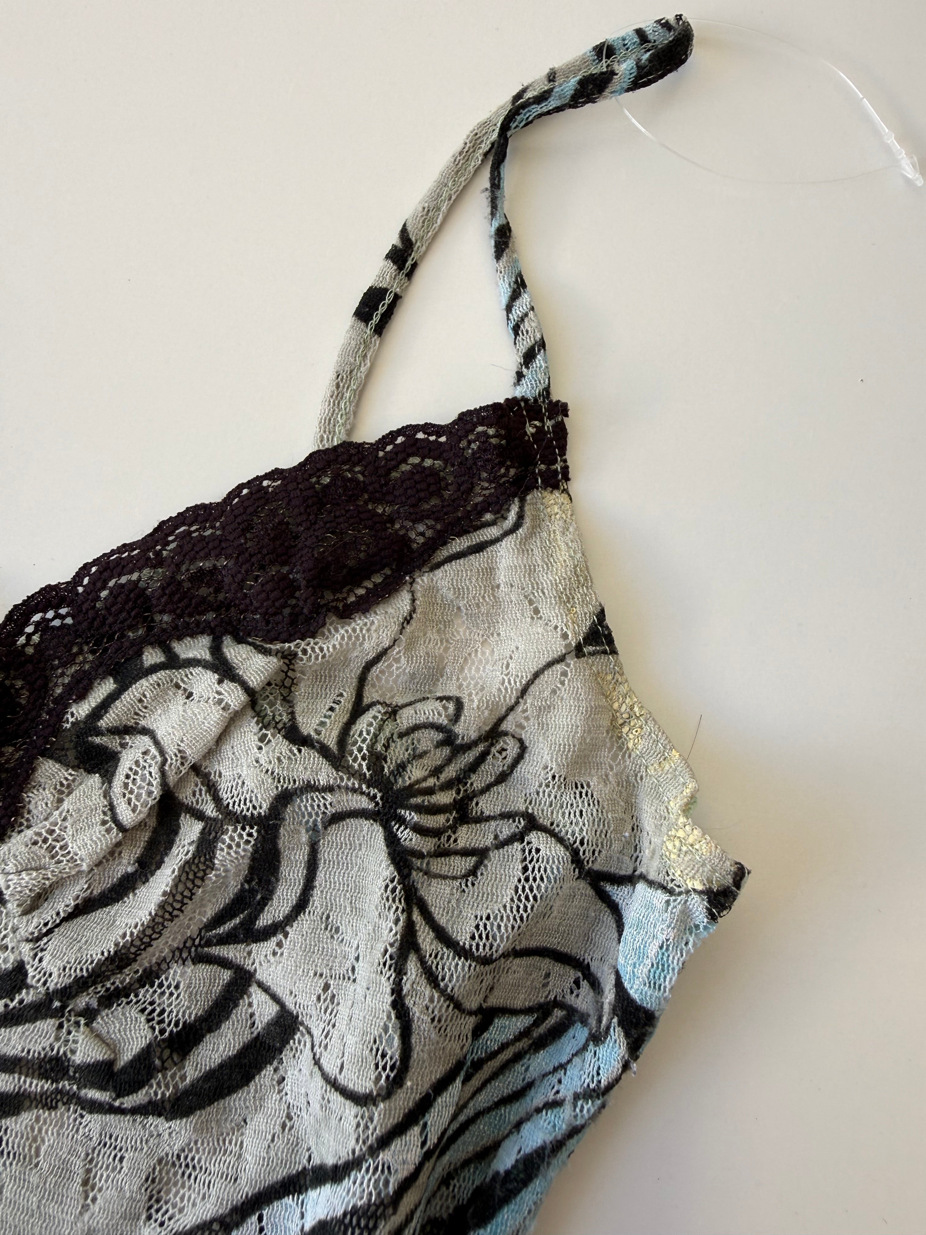 Graphic mesh cami top (M)