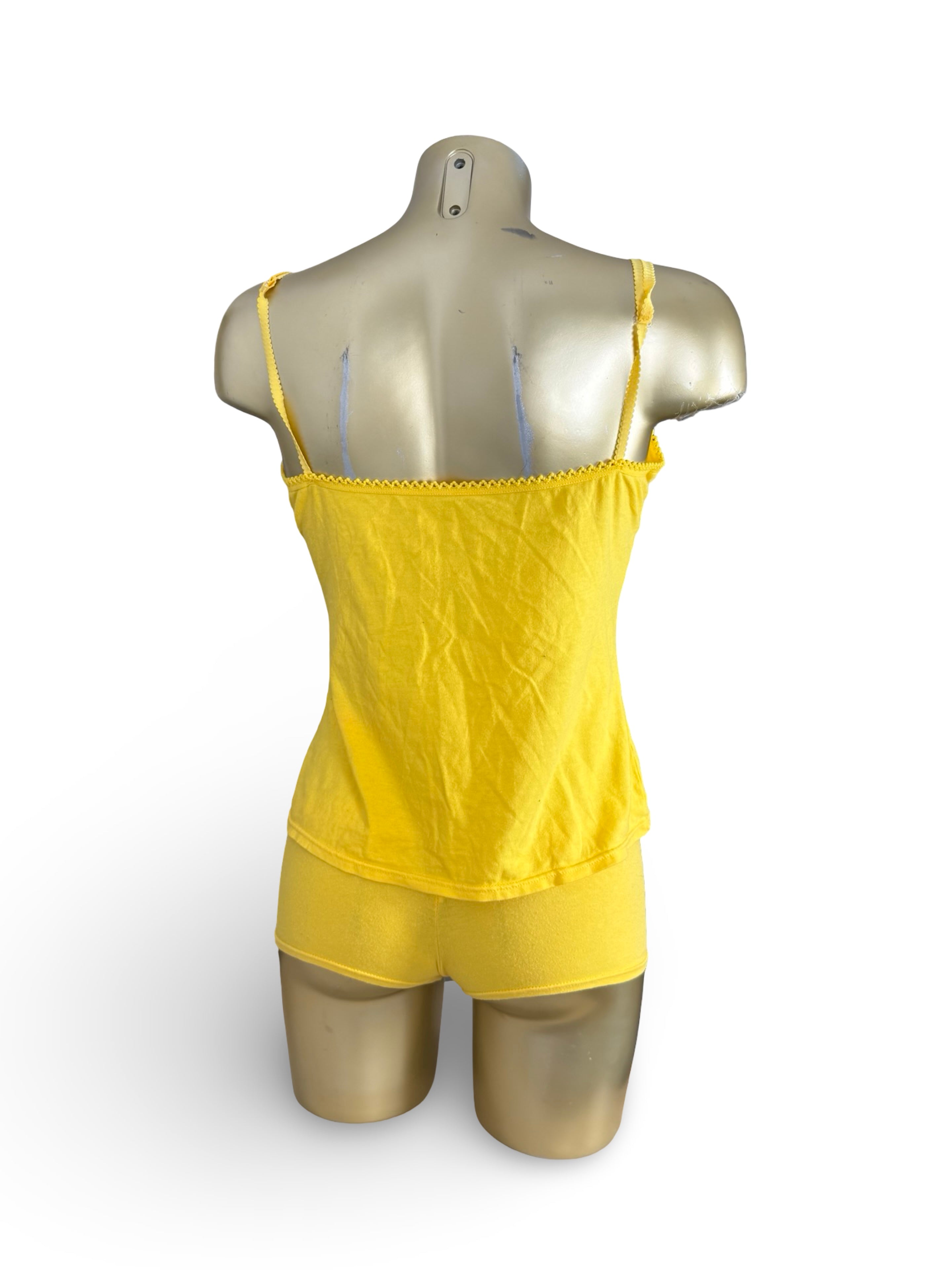 Yellow cotton top + shorty set (M)