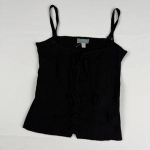 Black lace up tight fit cami top (M/L)