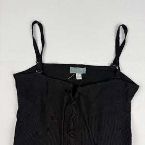 Black lace up tight fit cami top (M/L)