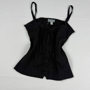 Black lace up tight fit cami top (M/L)