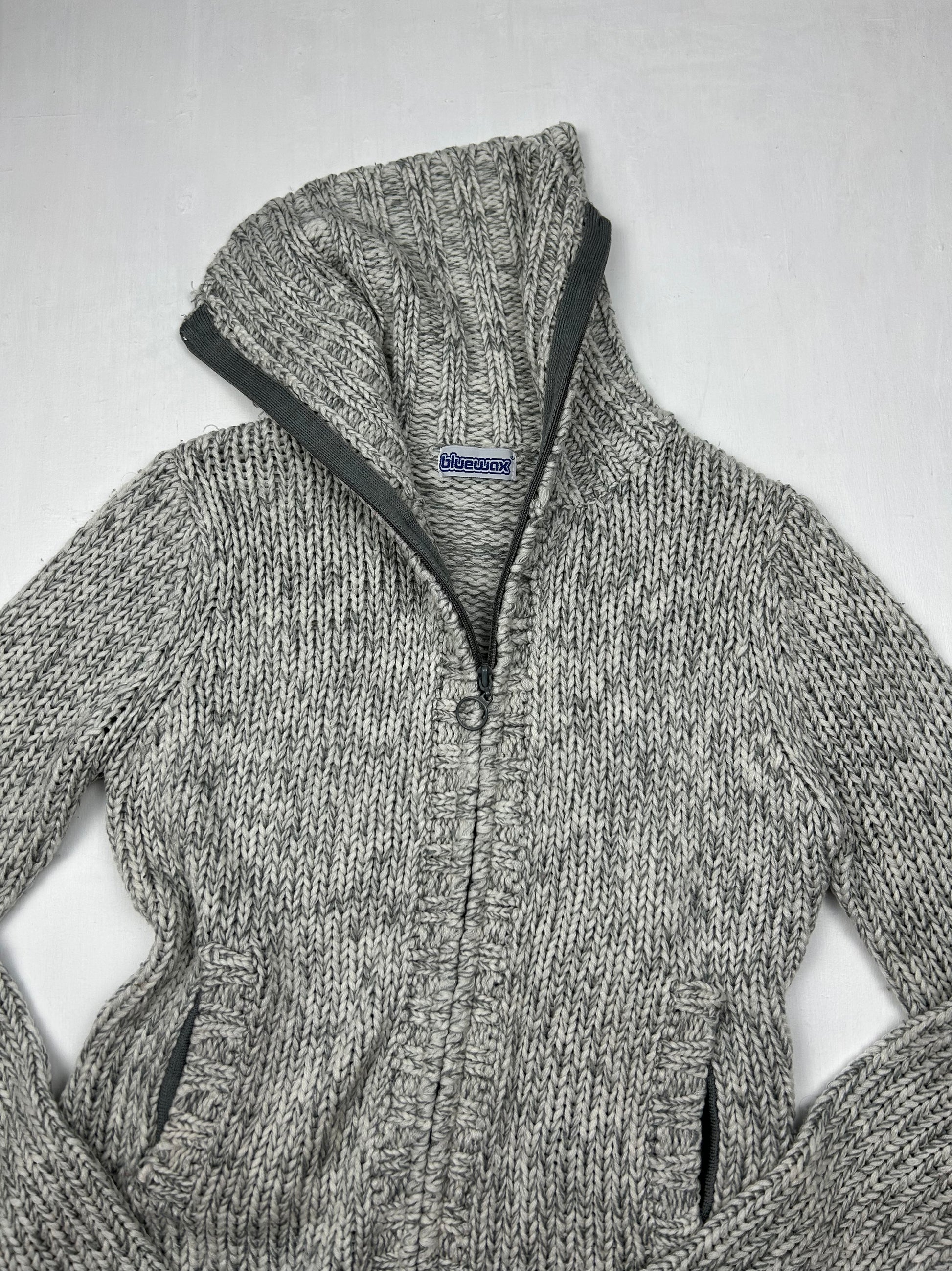 Grey zip up high neck jumper (S/M)