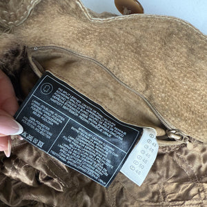 Beige real suede leather trench coat (XXL)