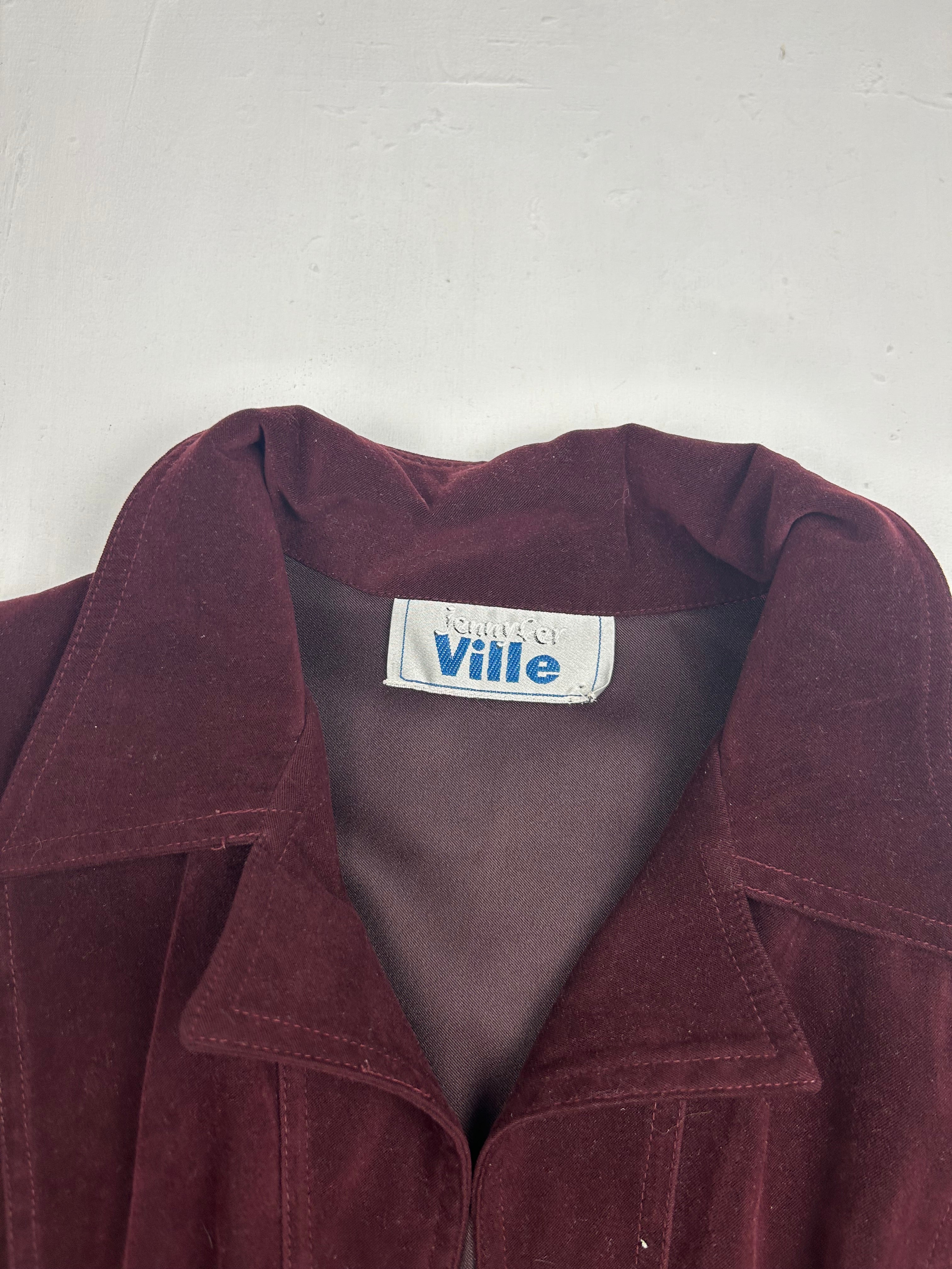 Purple velvet office blazer jacket (M)